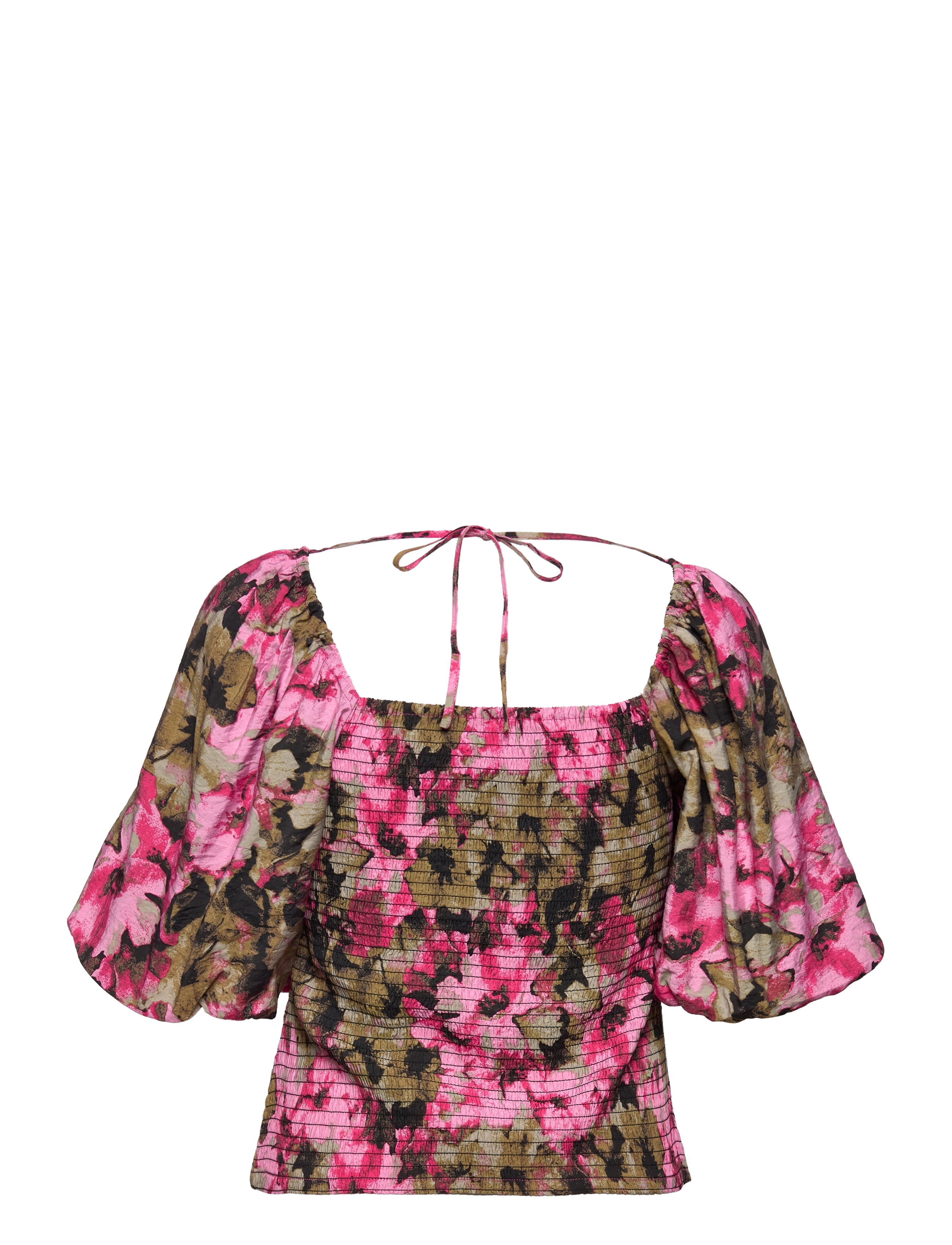 Gestuz - TaralynGZ blouse - short-sleeved blouses - artistic pink flower - 2
