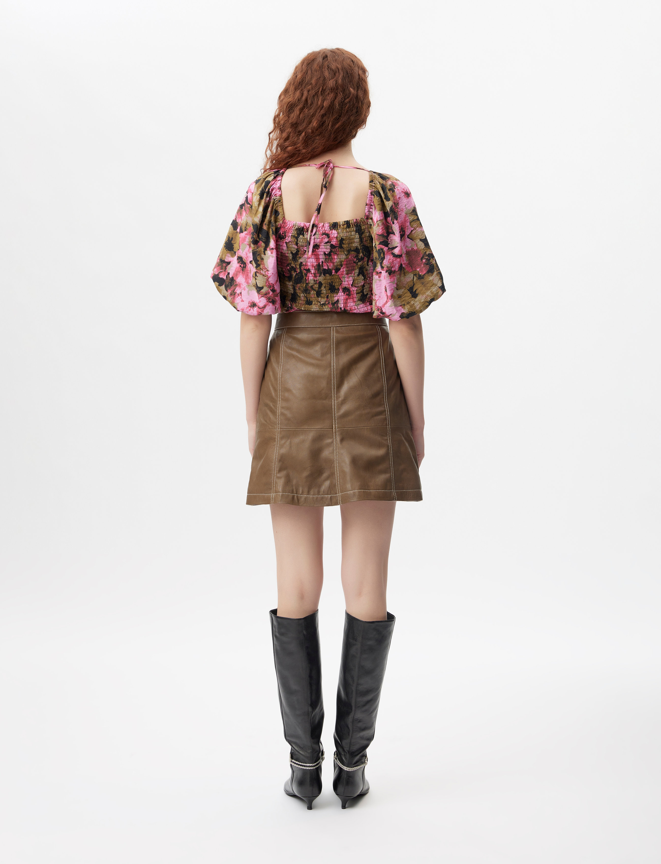 Gestuz - TaralynGZ blouse - short-sleeved blouses - artistic pink flower - 3