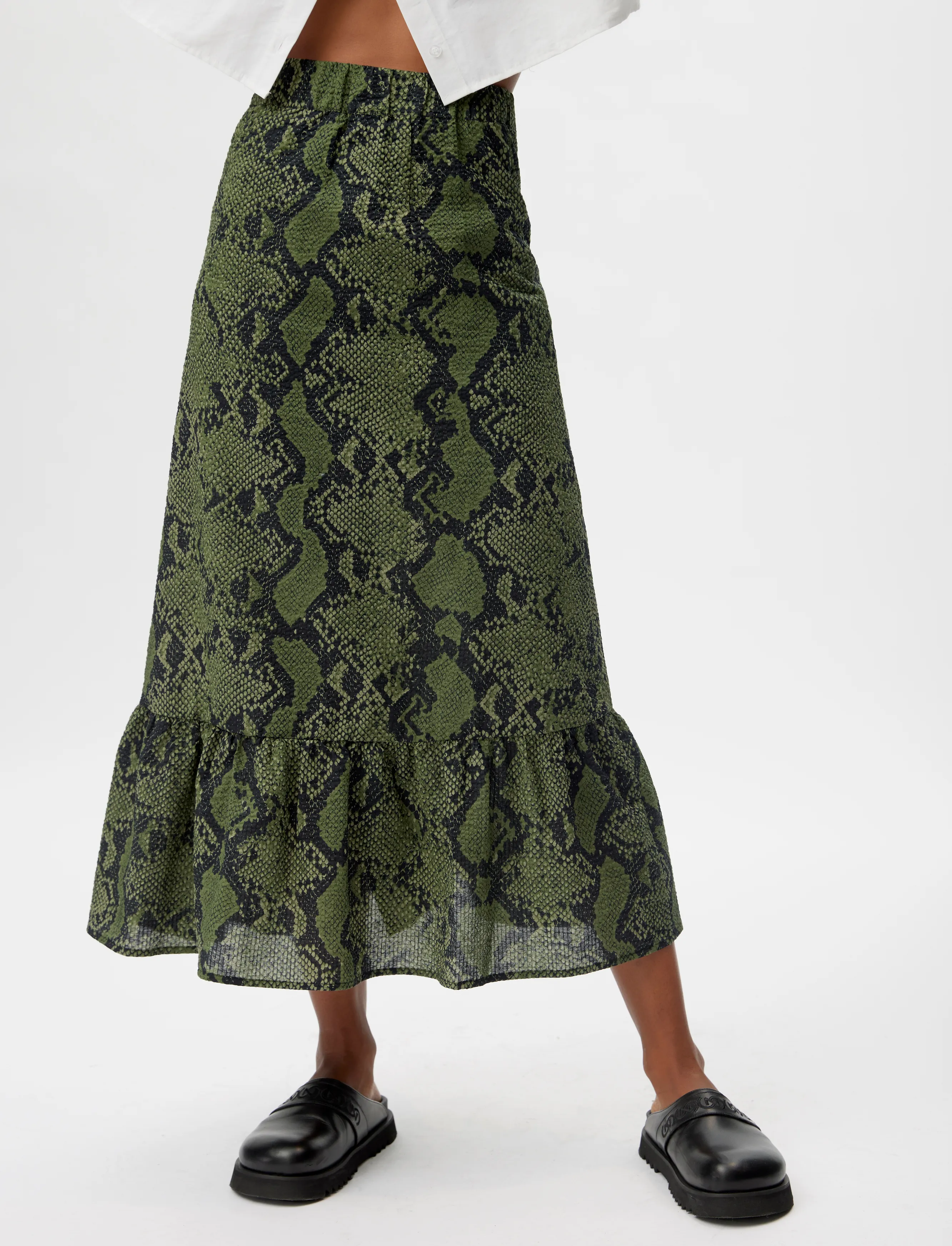 Gestuz - SantiaGZ HW skirt - green snake - 2