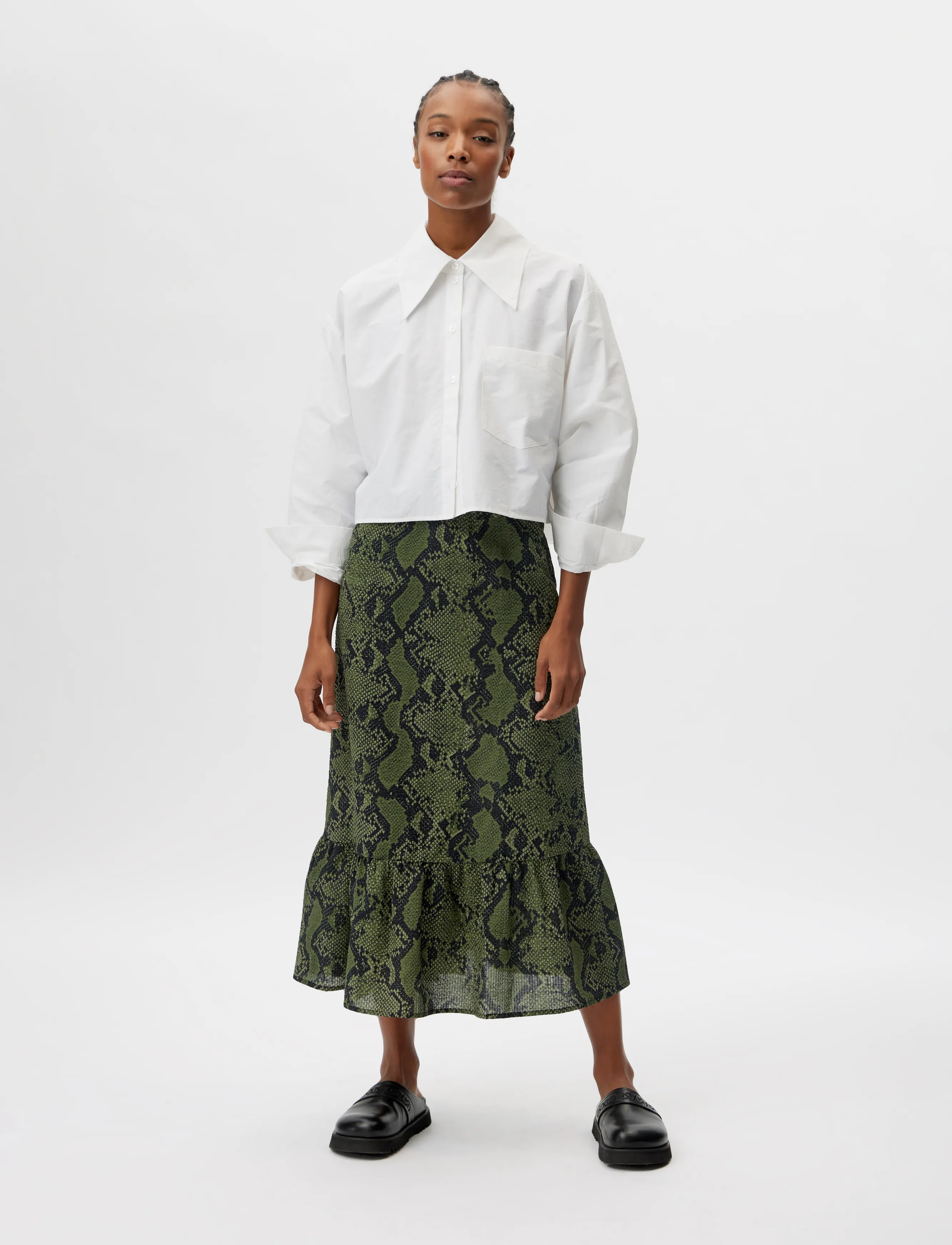 Gestuz - SantiaGZ HW skirt - green snake - 3