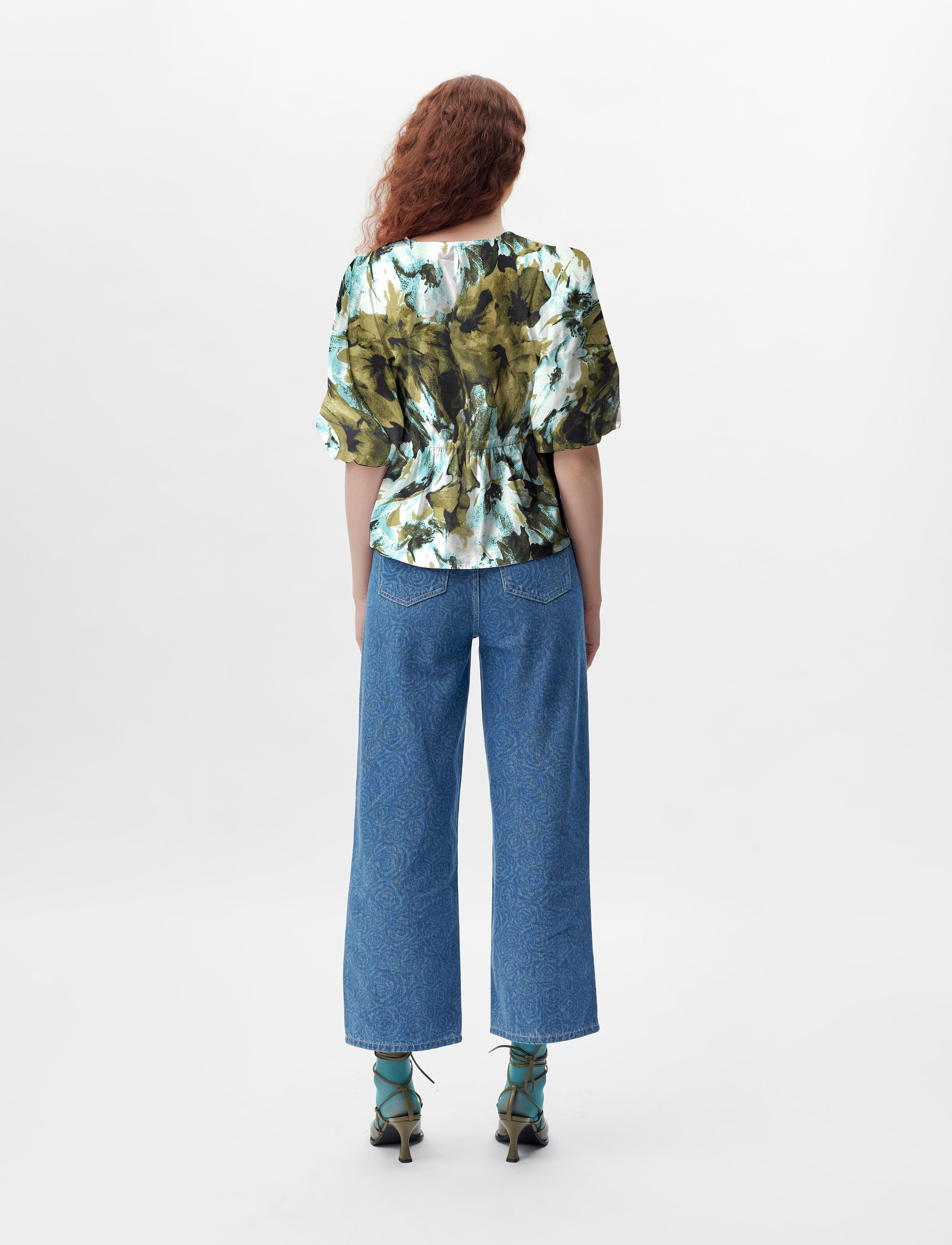 Gestuz - BlishaGZ wrap blouse - artistic blue flower - 3