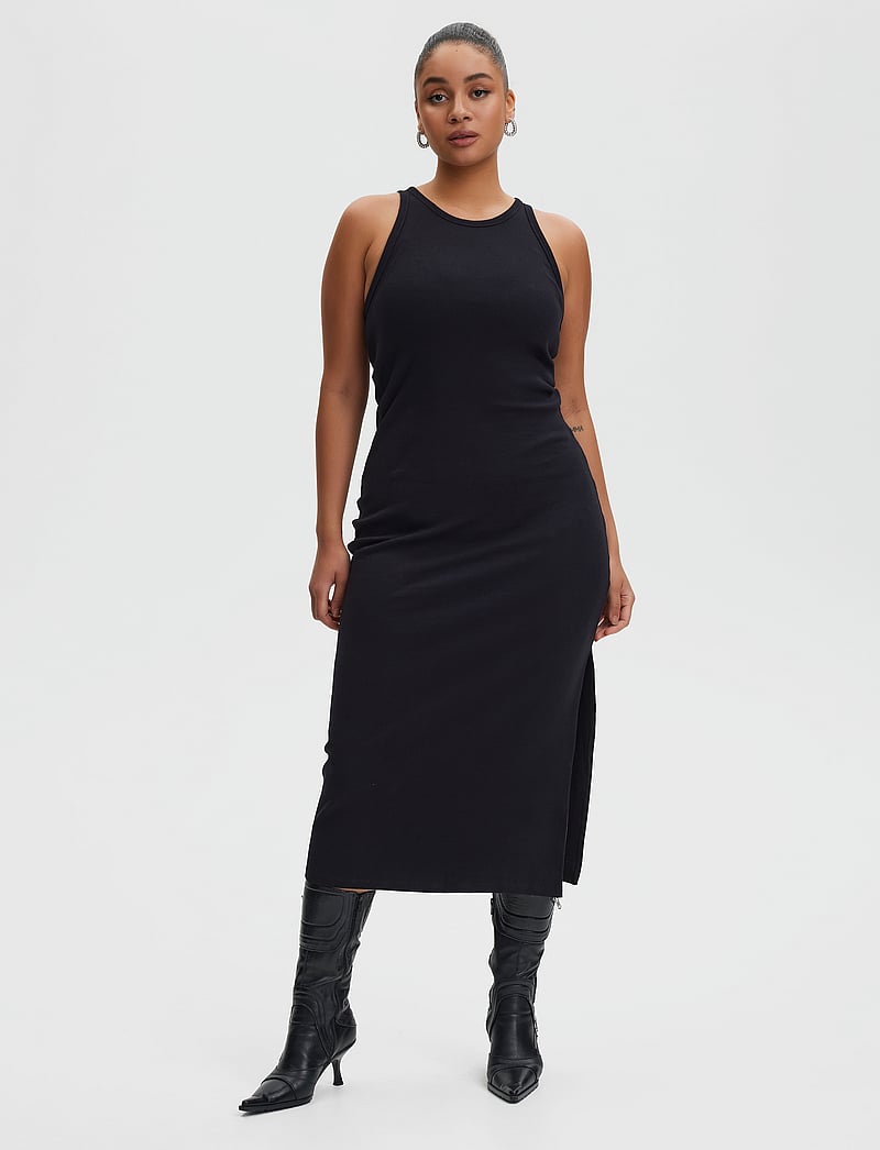 Gestuz - DrewGZ sl long dress NOOS - bodycon dresses - black - 4