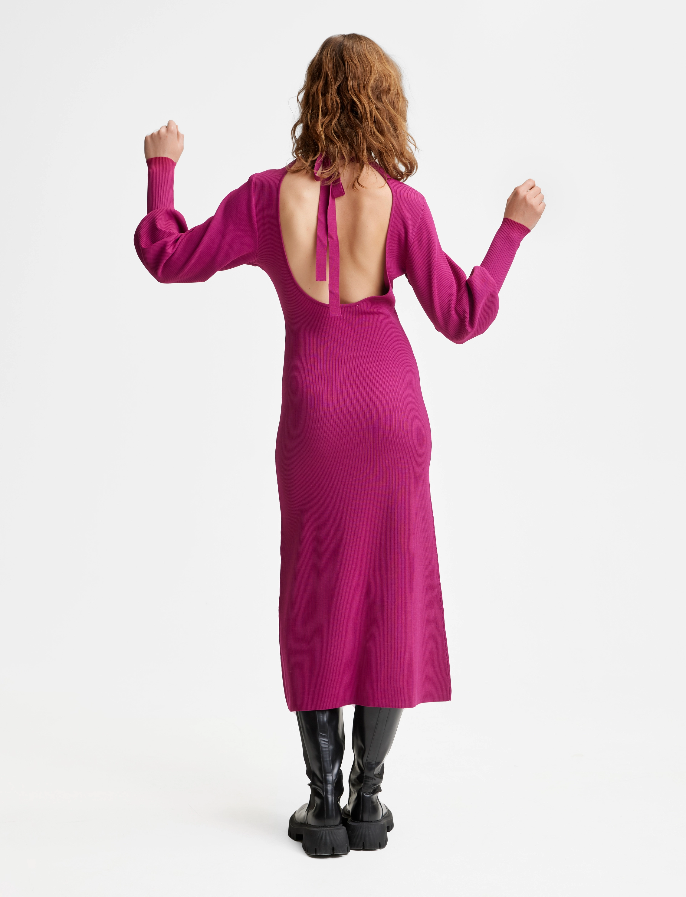 Gestuz - MonaGZ long dress - raspberry radiance - 3