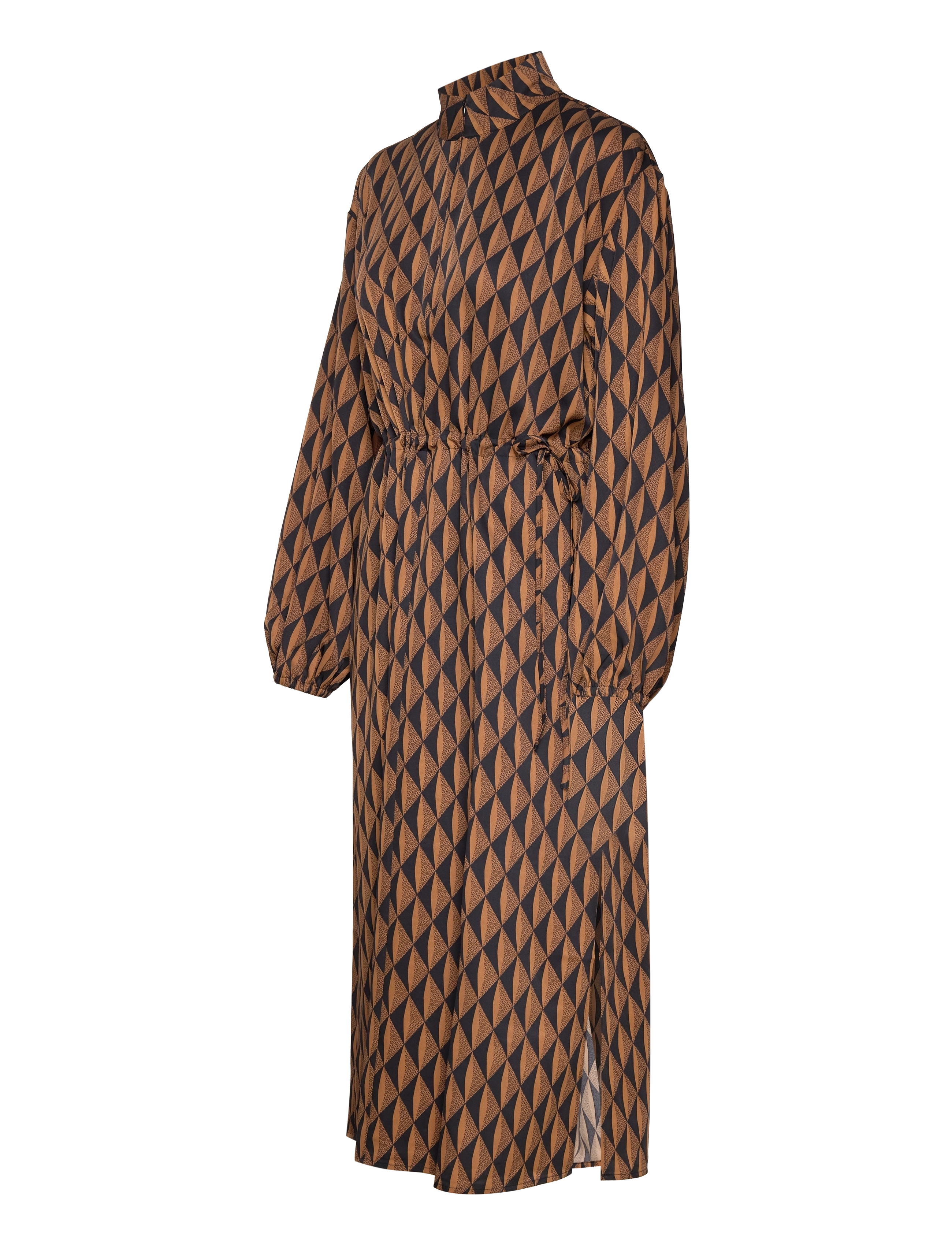 Gestuz - LithildeGZ long dress - brown graphical logo - 3