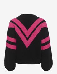 Gestuz - AlphaGZ ls striped pullover - pullover - black/pink stripe - 1