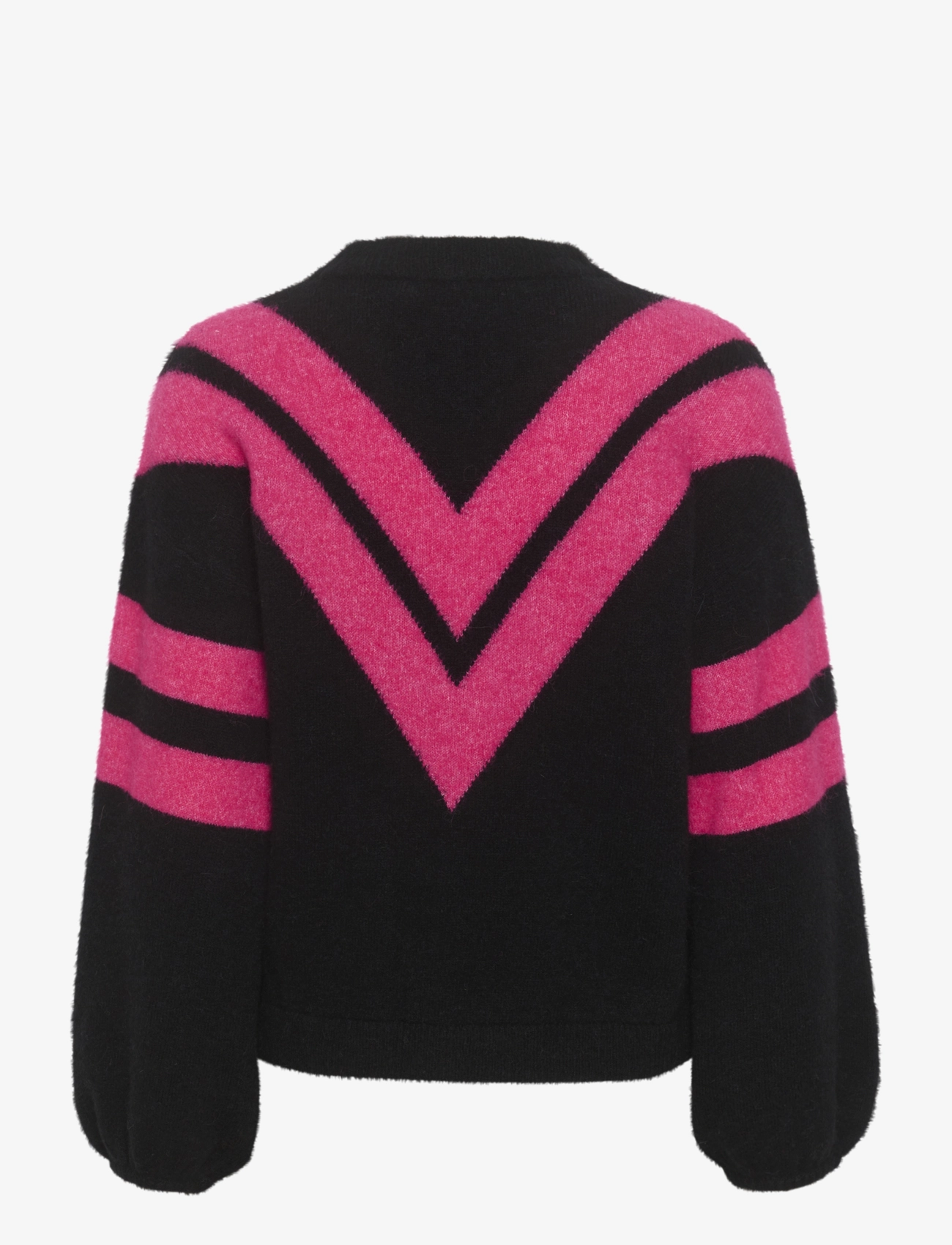 AlphaGZ ls striped pullover - BLACK/PINK STRIPE