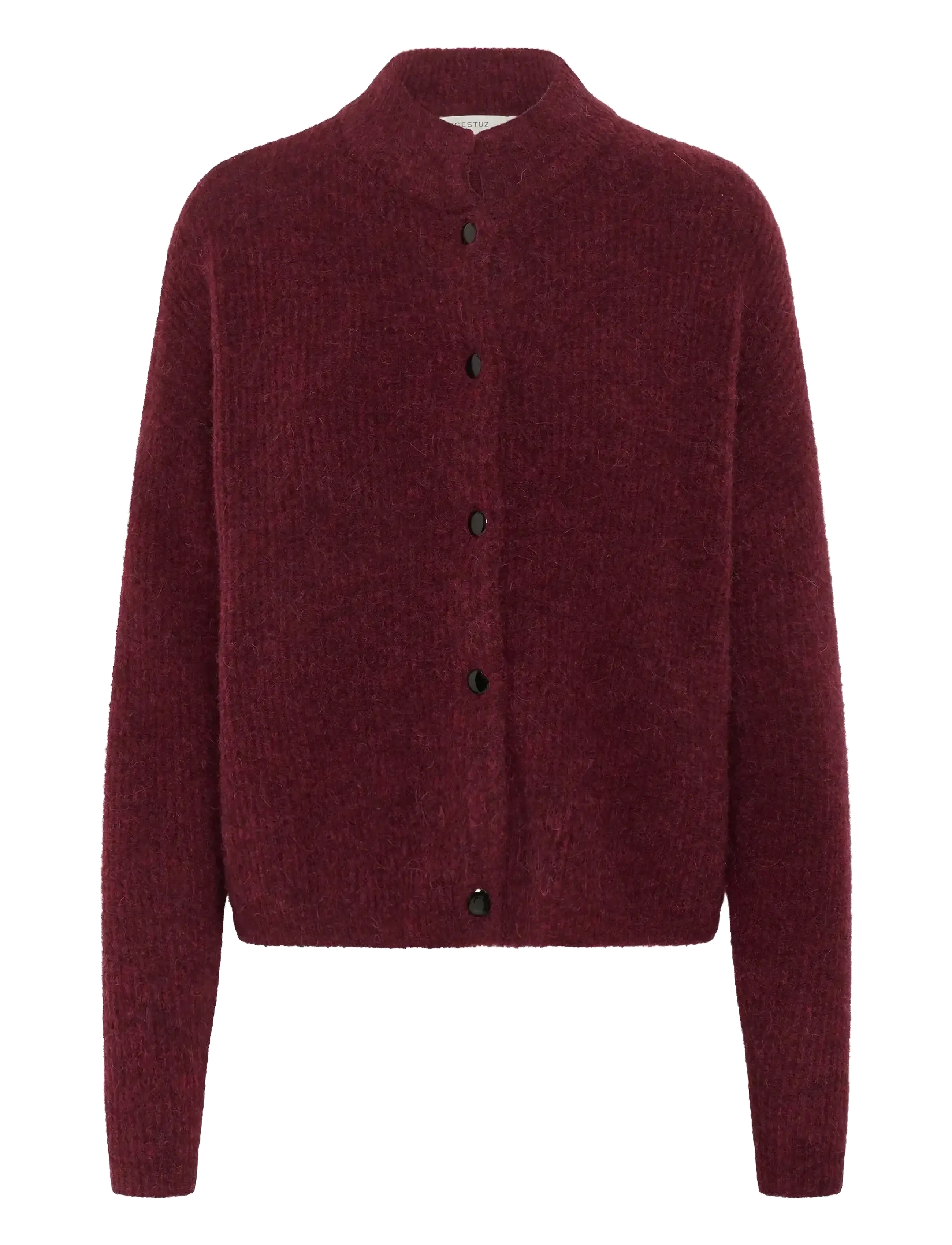 Gestuz AlphaGZ short cardigan - Cardigans - BLOOD RED MÉLANGE / burgundy