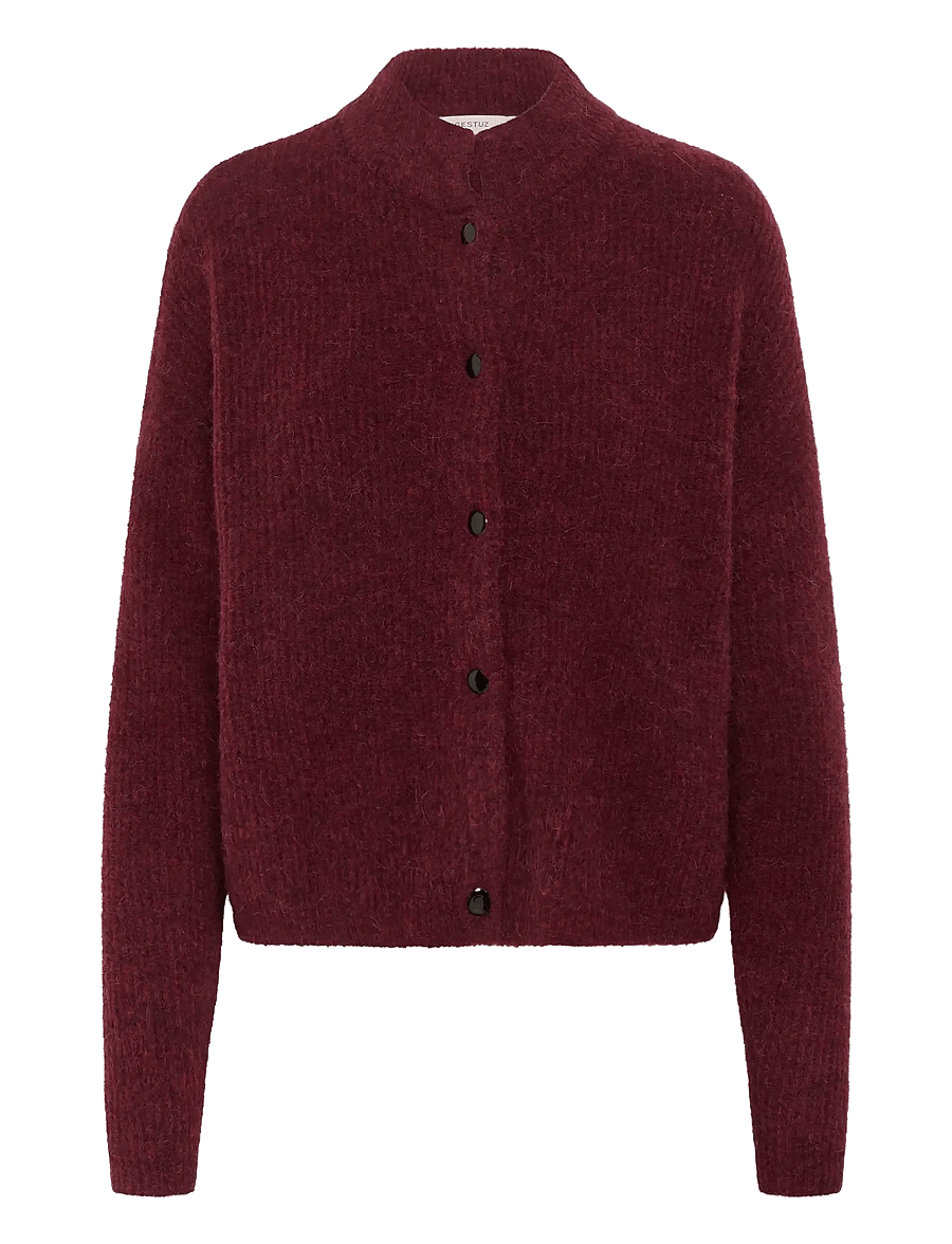 Gestuz - AlphaGZ short cardigan - kardiganai - blood red mÉlange - 1