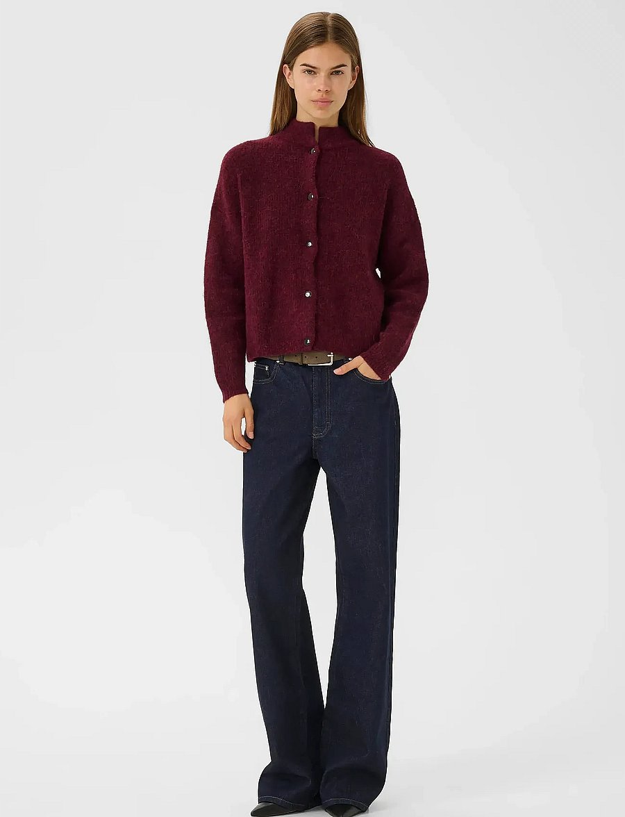 Gestuz - AlphaGZ short cardigan - kardiganai - blood red mÉlange - 3