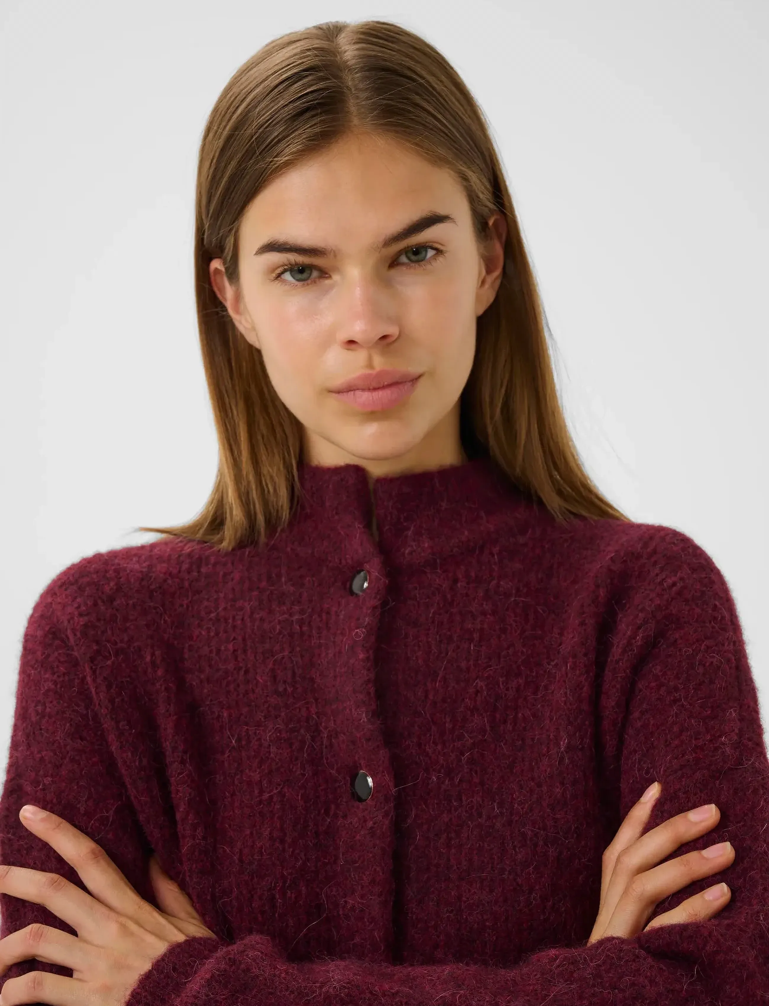 Gestuz - AlphaGZ short cardigan - strickjacken - blood red mÉlange - 5