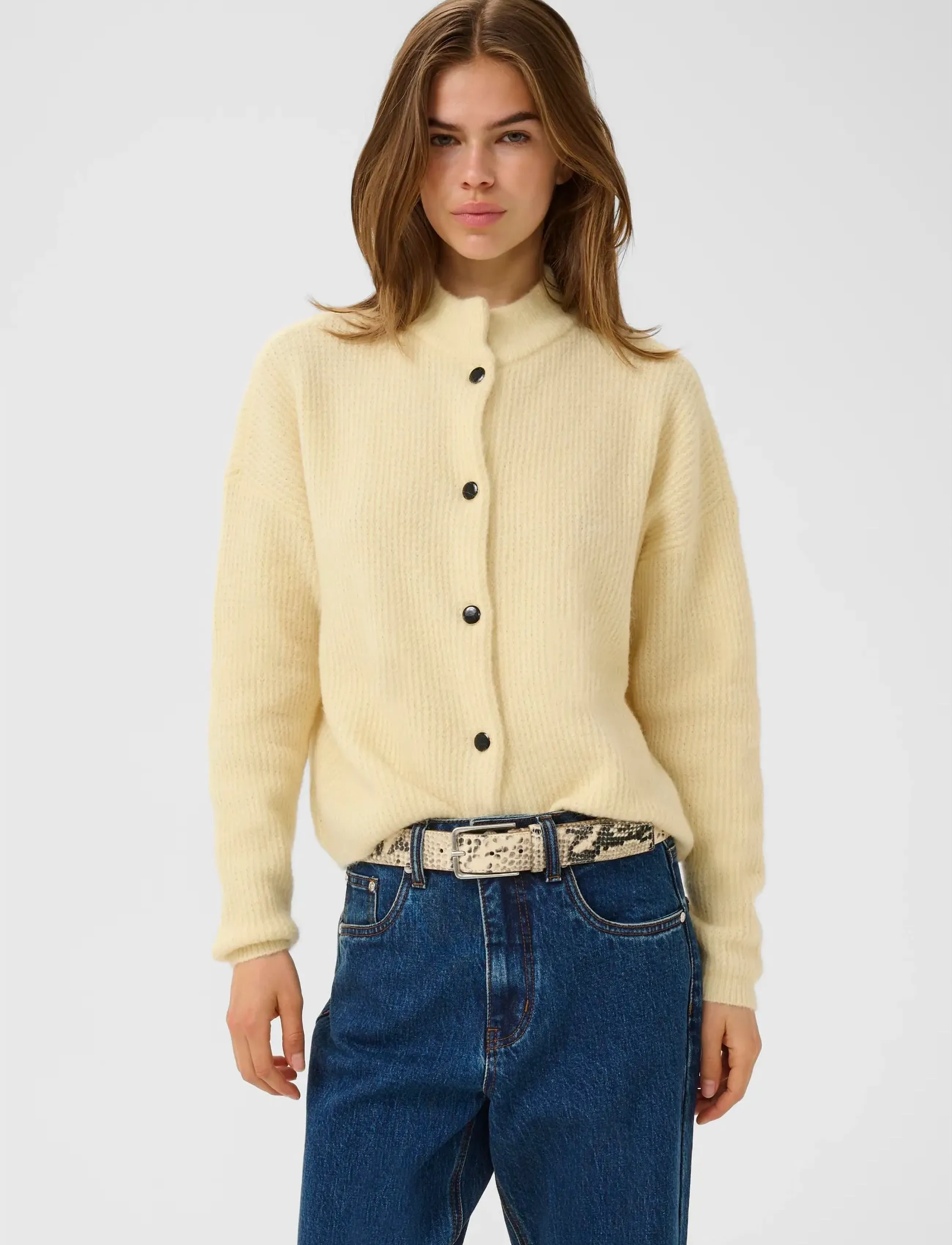 Gestuz Alphagz Short Cardigan, XS, Yellow, Strik > Cardigans, Dame