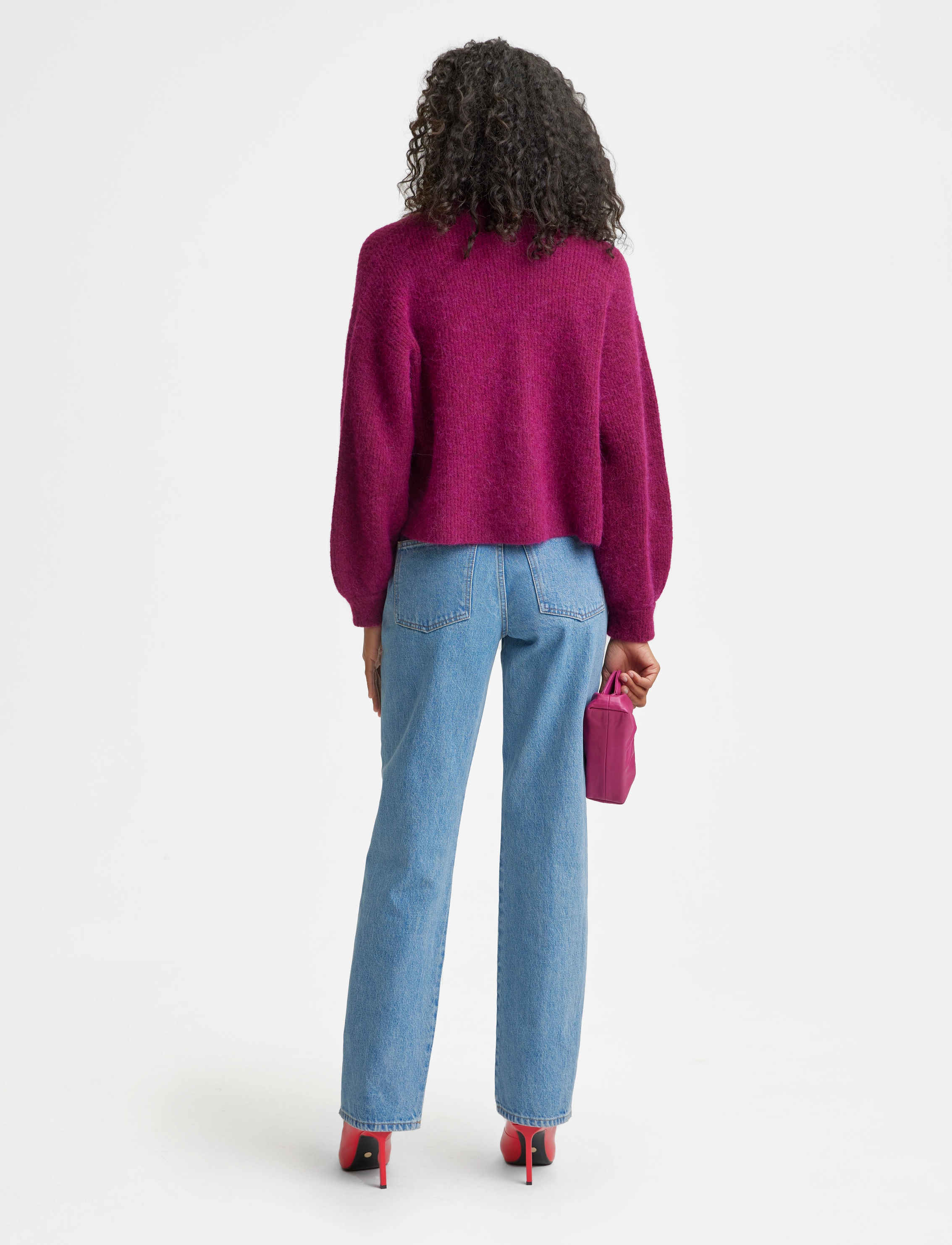 Gestuz - AlphaGZ V-cardigan - raspberry radiance melange - 3