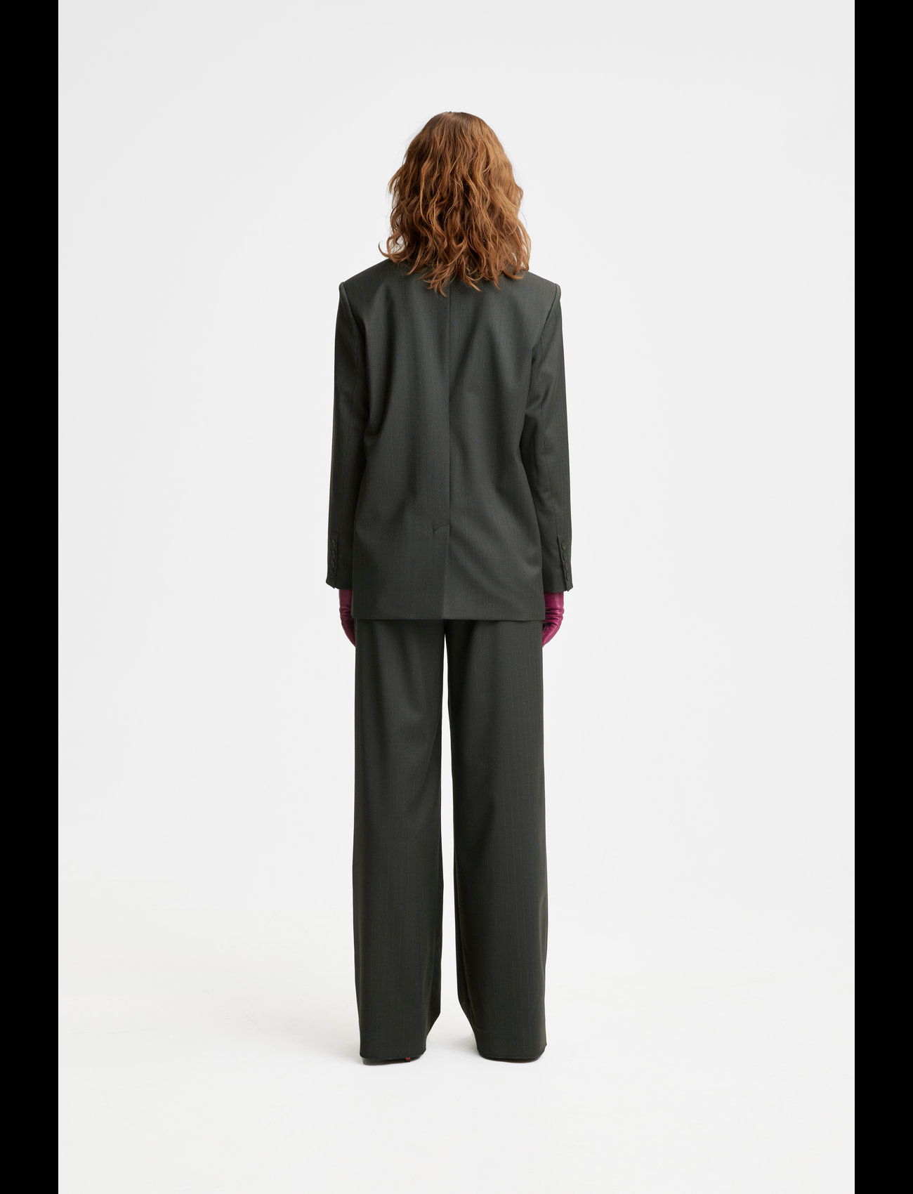 Gestuz - KamarieGZ MW pants - dark green pinstripe - 3