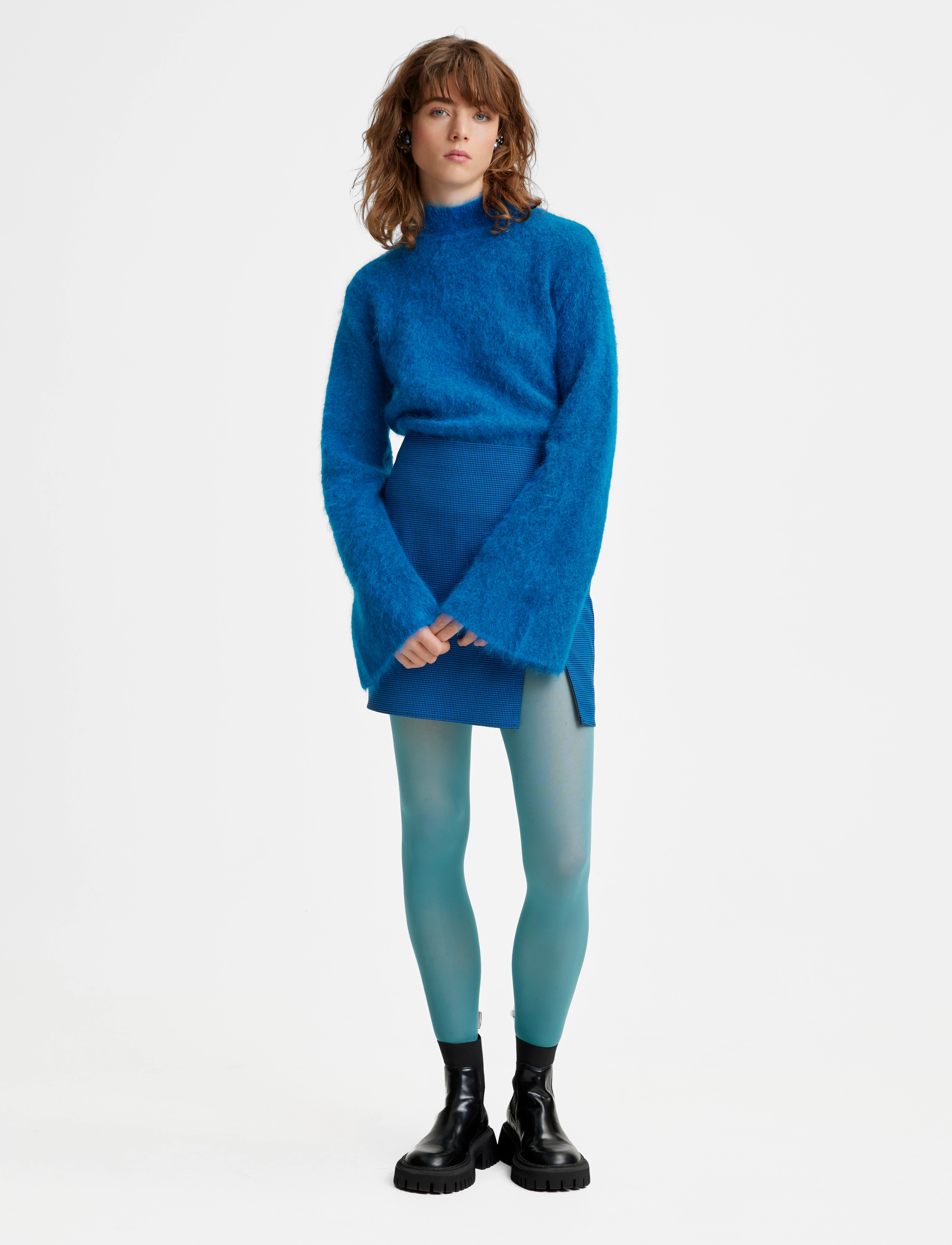 Gestuz - OttaviaGZ HW mini skirt - directoire blue houndstooth - 2