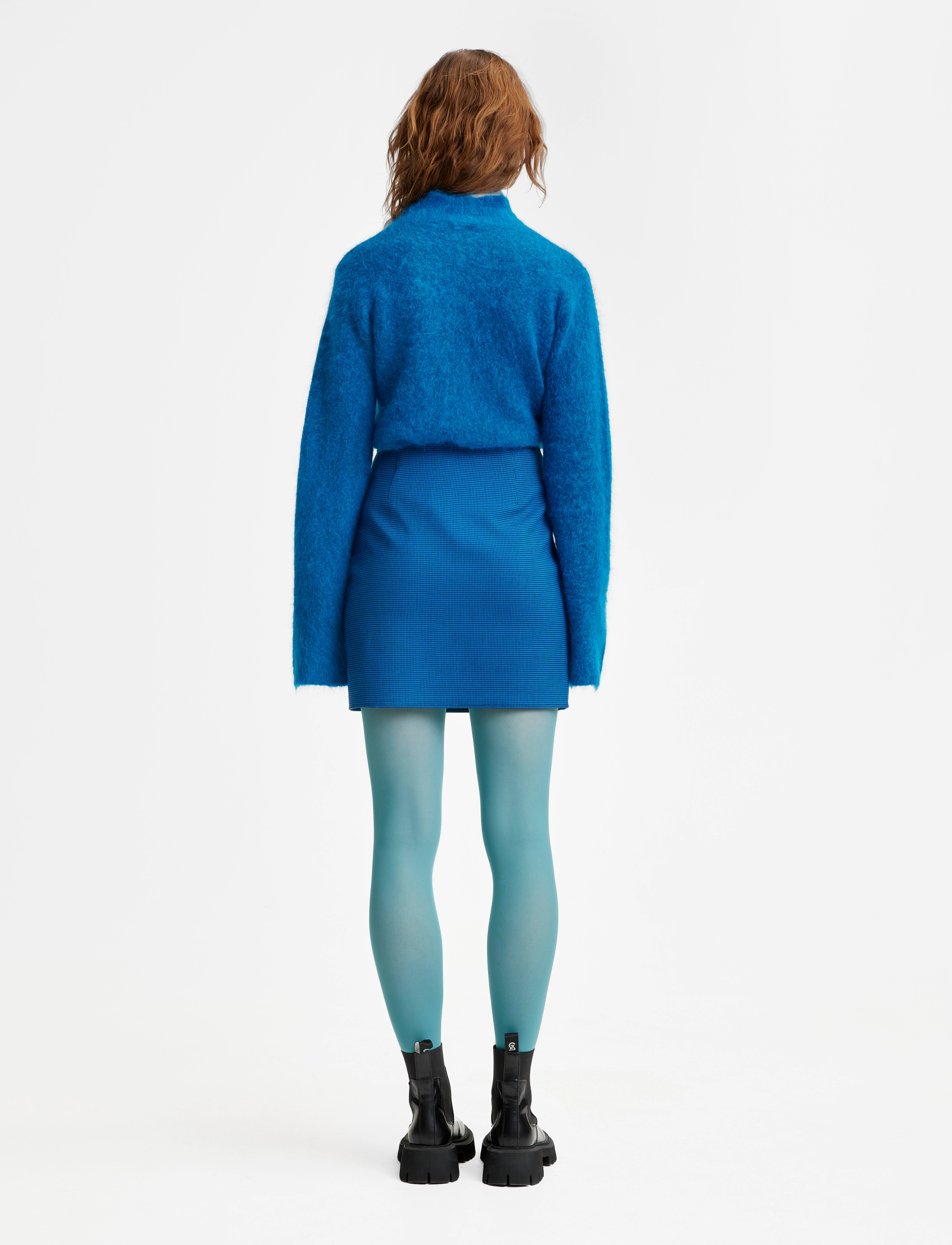 Gestuz - OttaviaGZ HW mini skirt - directoire blue houndstooth - 3