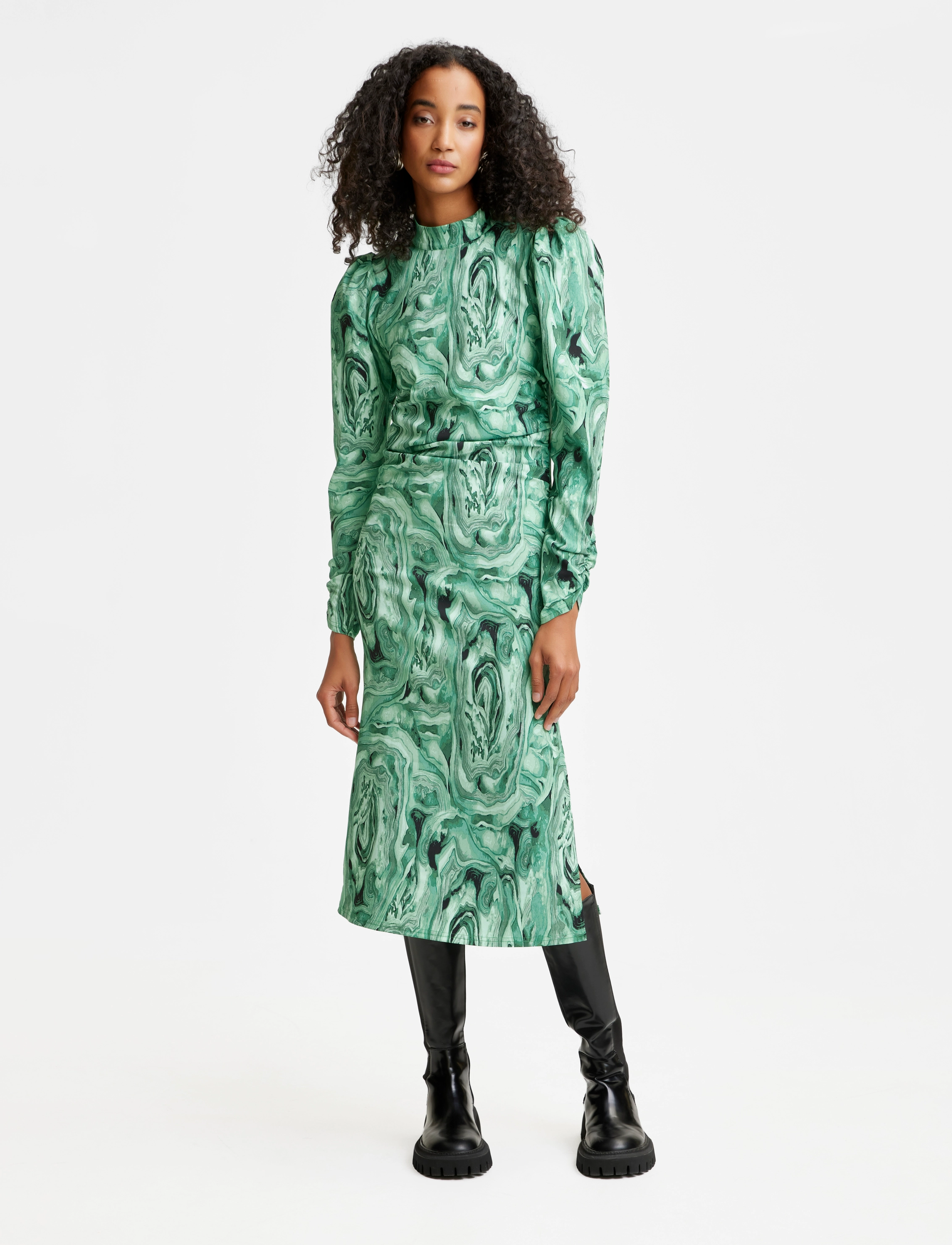 Gestuz - RavaGZ slim midi dress - green amethyst - 3