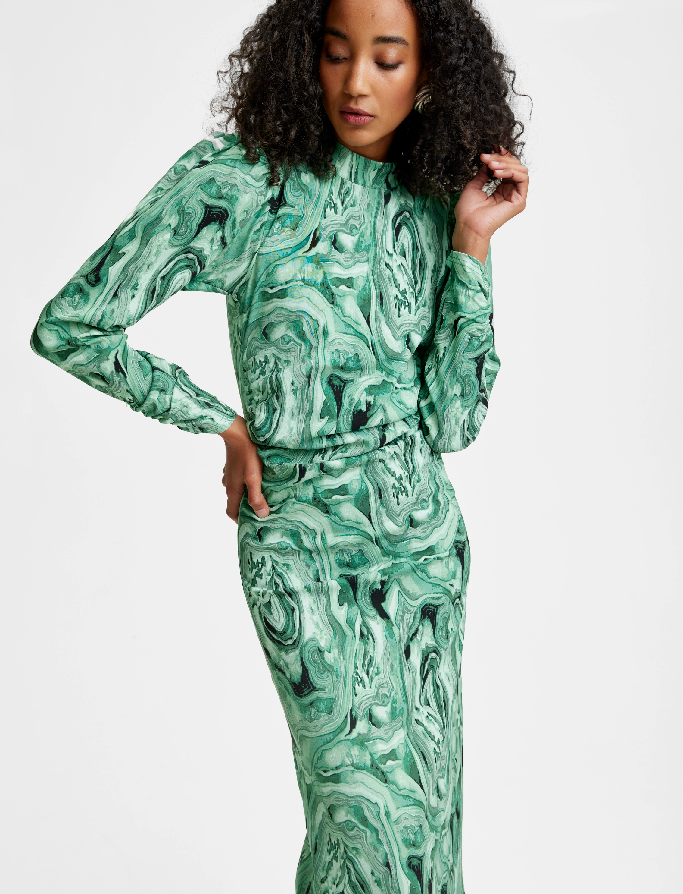 Gestuz - RavaGZ slim midi dress - green amethyst - 5