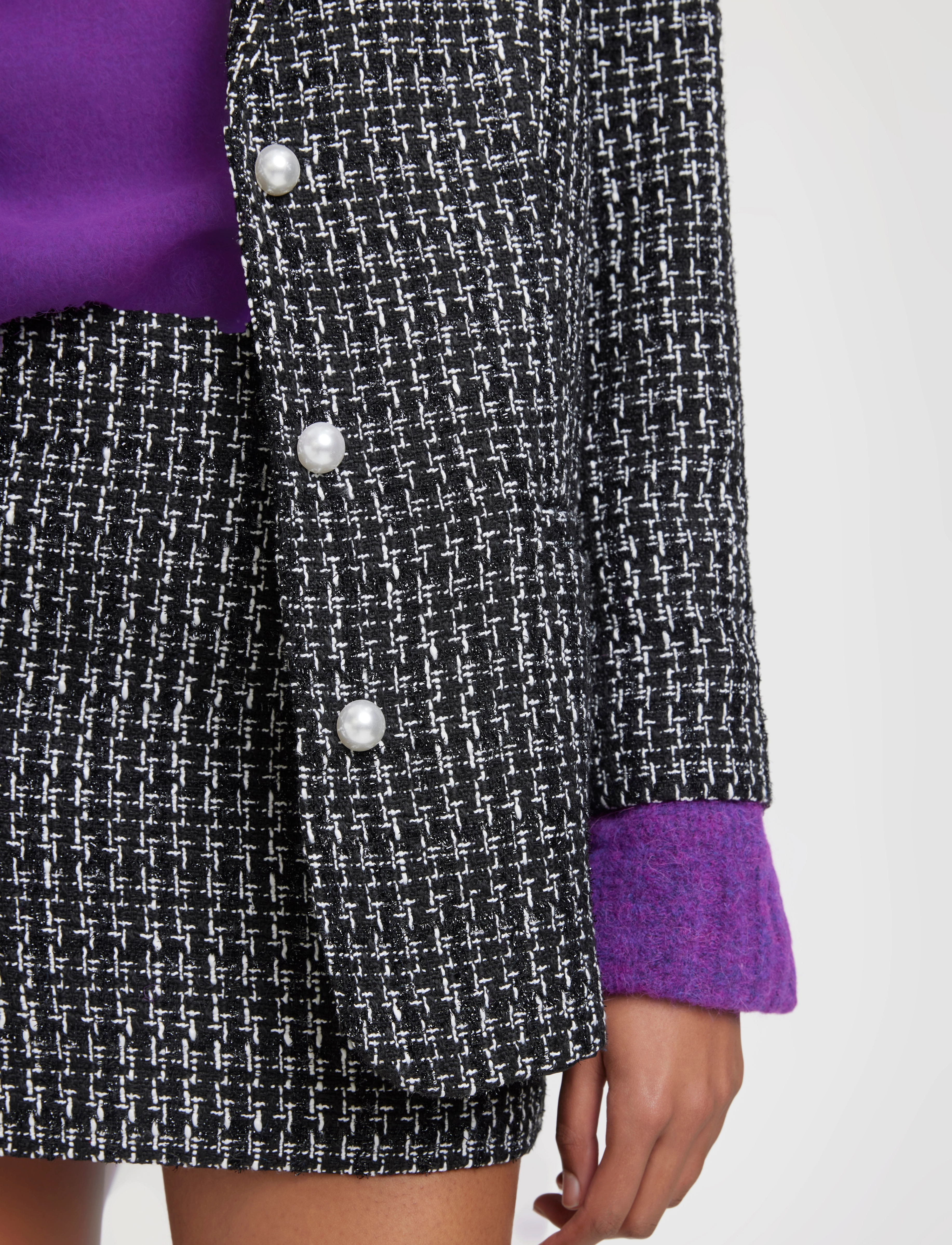 Gestuz - KantaGZ MW mini skirt - black/white boucle - 4