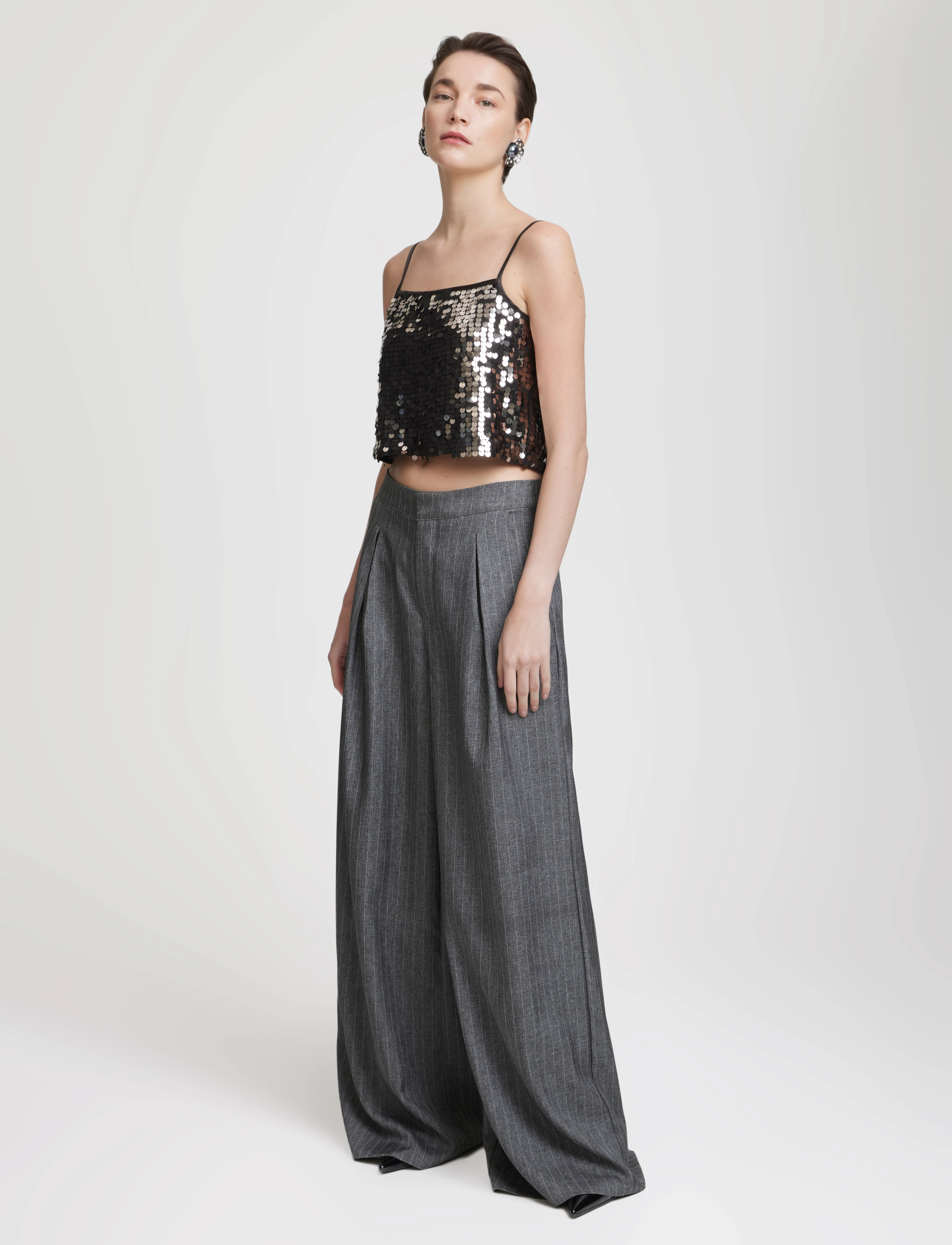 Gestuz - AlinaGZ LW pants - dark grey pinstripe - 2