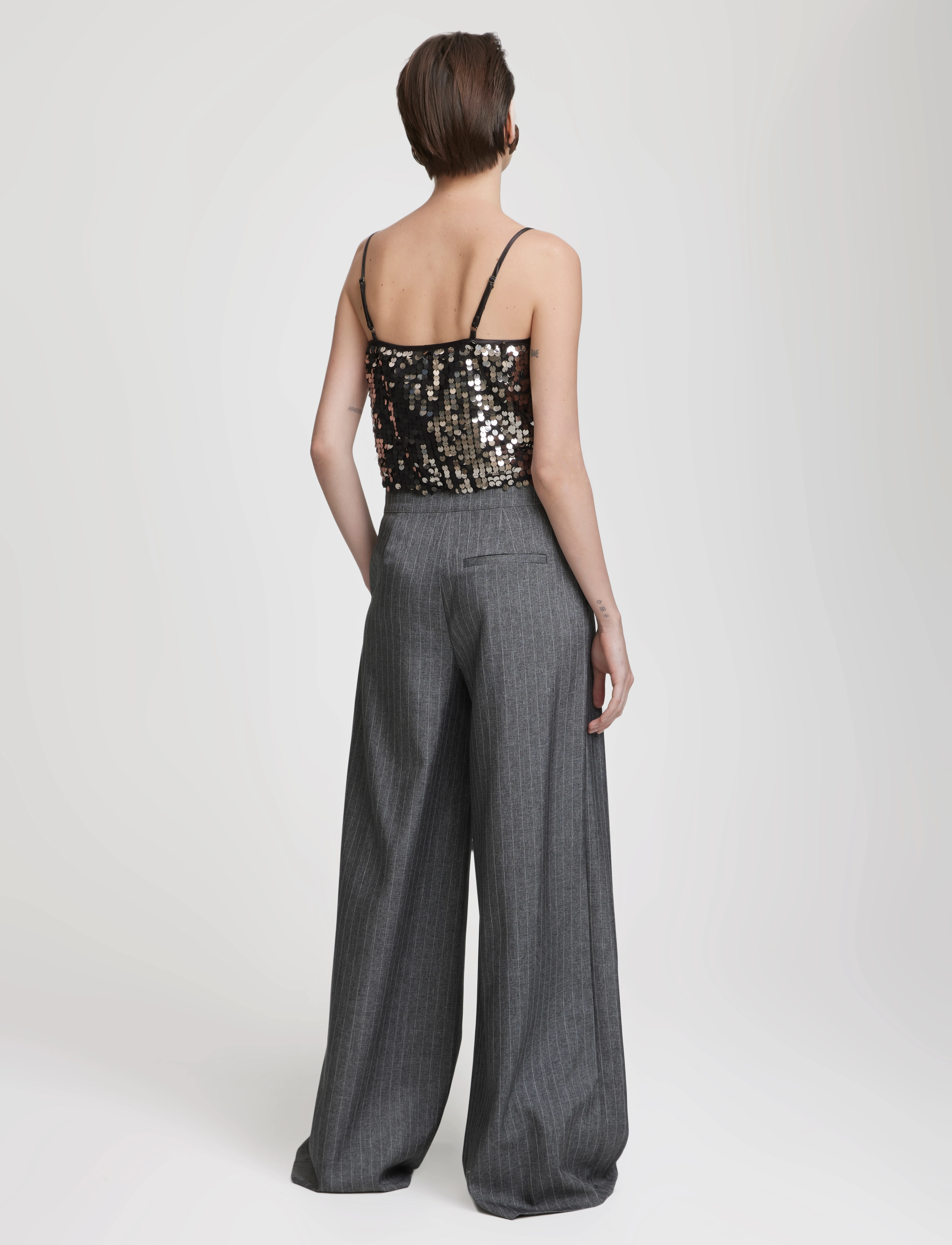Gestuz - AlinaGZ LW pants - dark grey pinstripe - 3