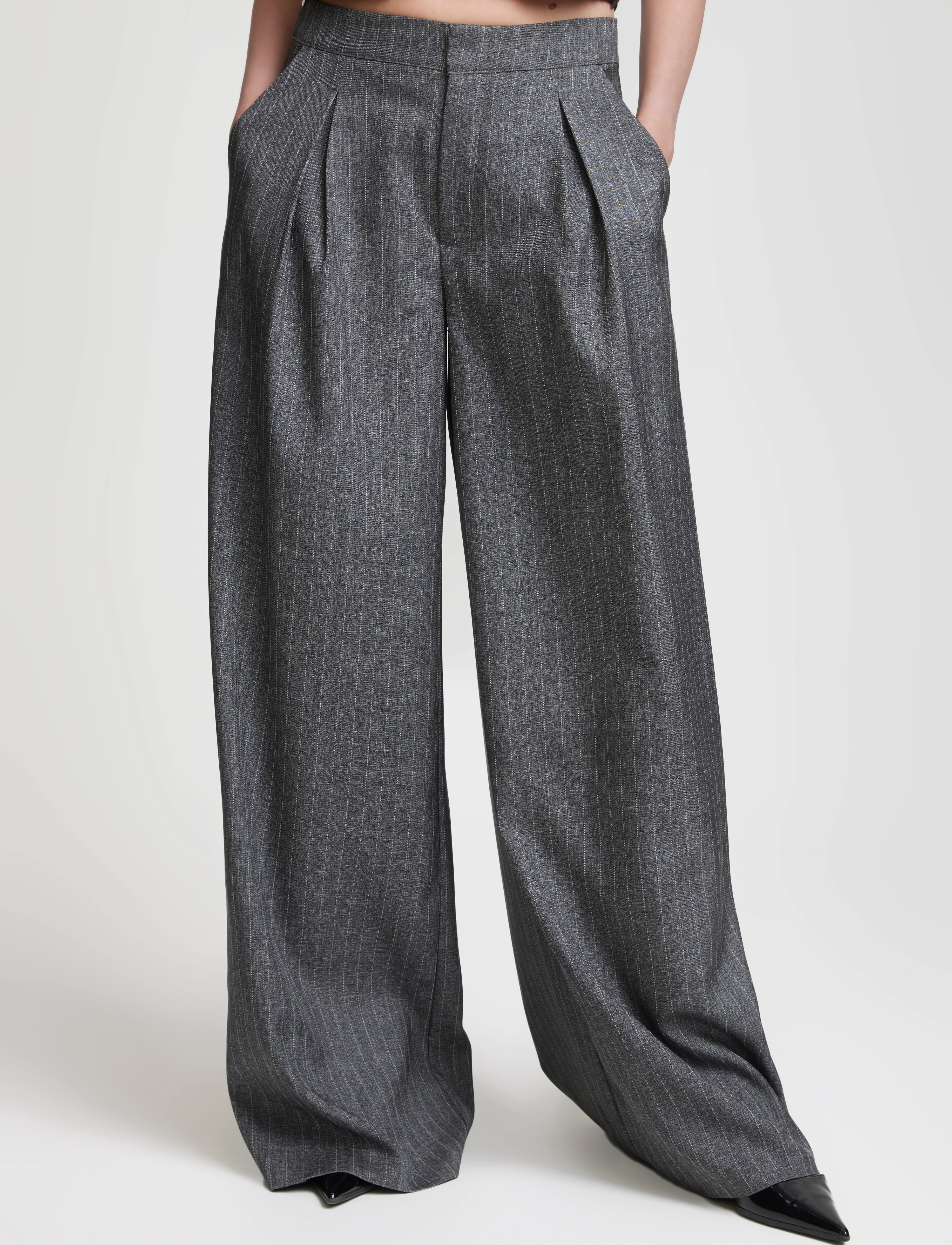 Gestuz - AlinaGZ LW pants - dark grey pinstripe - 4