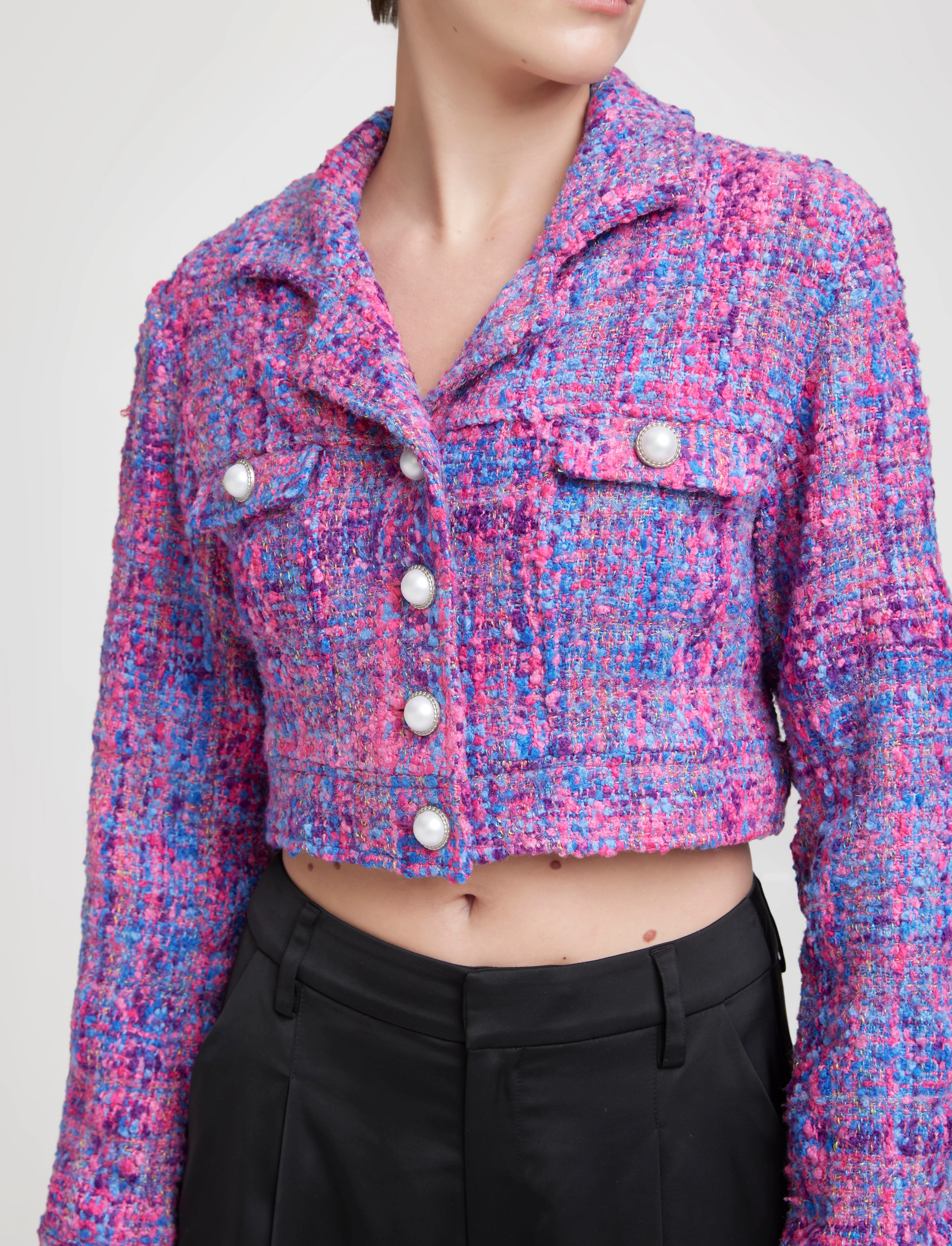 Gestuz - NyaGZ short jacket - pink multi tweed - 4