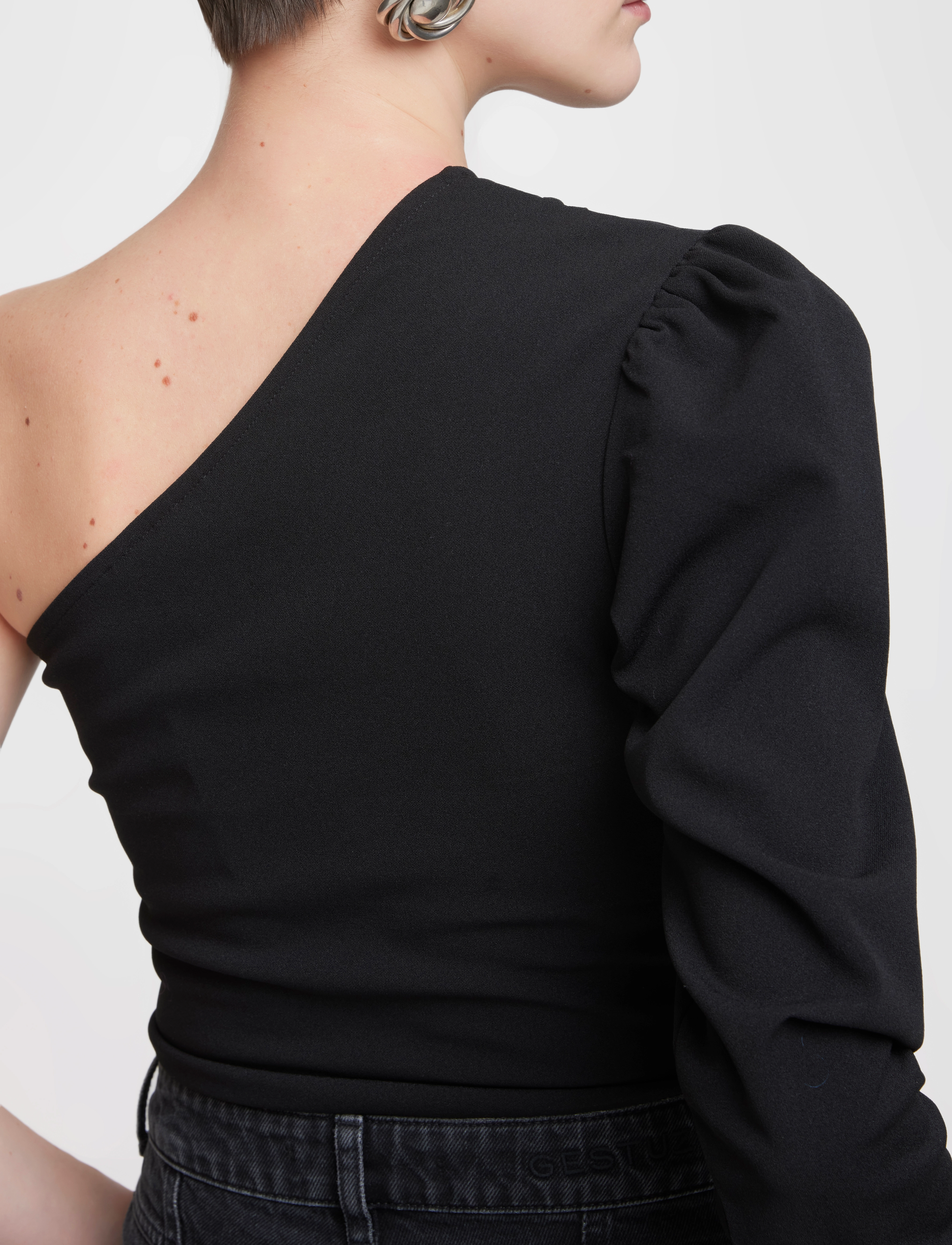 Gestuz - SelahGZ one shoulder - langärmlige tops - black - 3