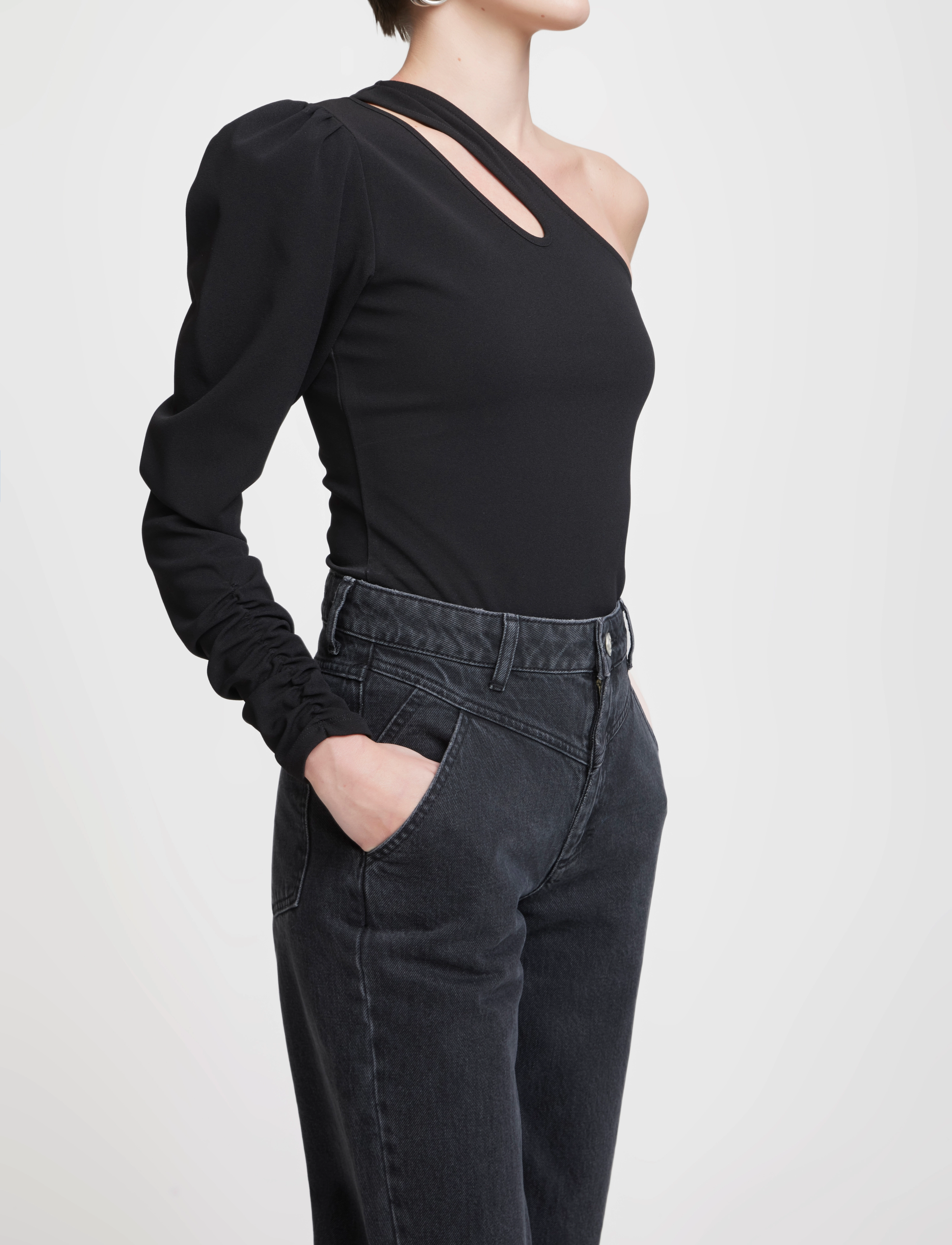 Gestuz - SelahGZ one shoulder - langärmlige tops - black - 4