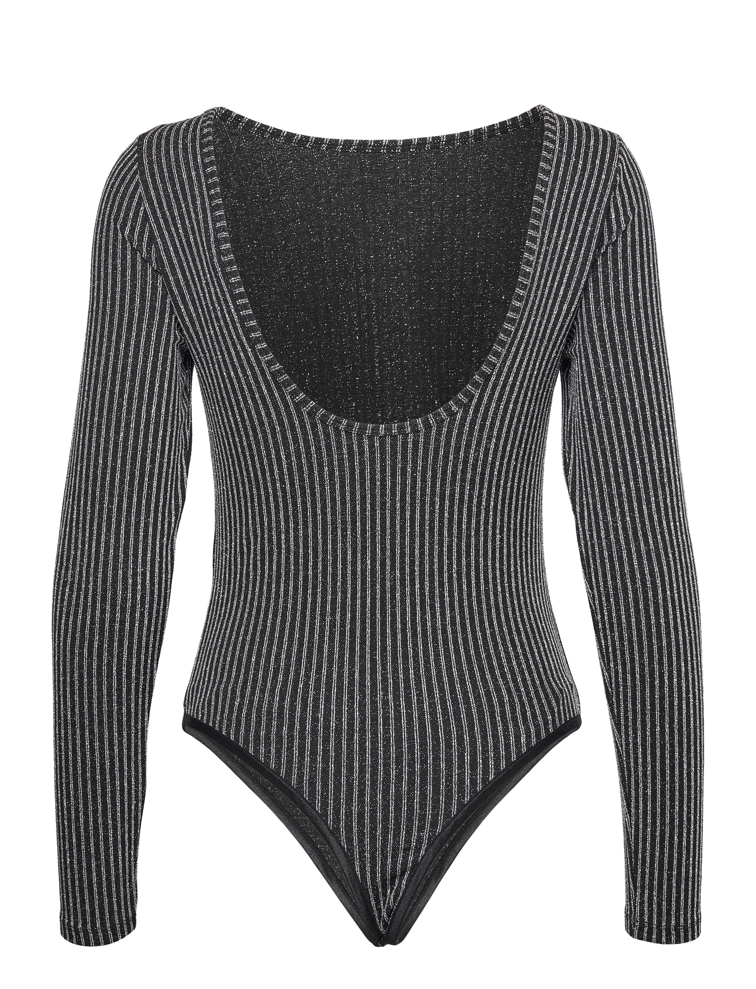 Gestuz - DrewGZ glitter ls bodystock - black / silver stripe - 1