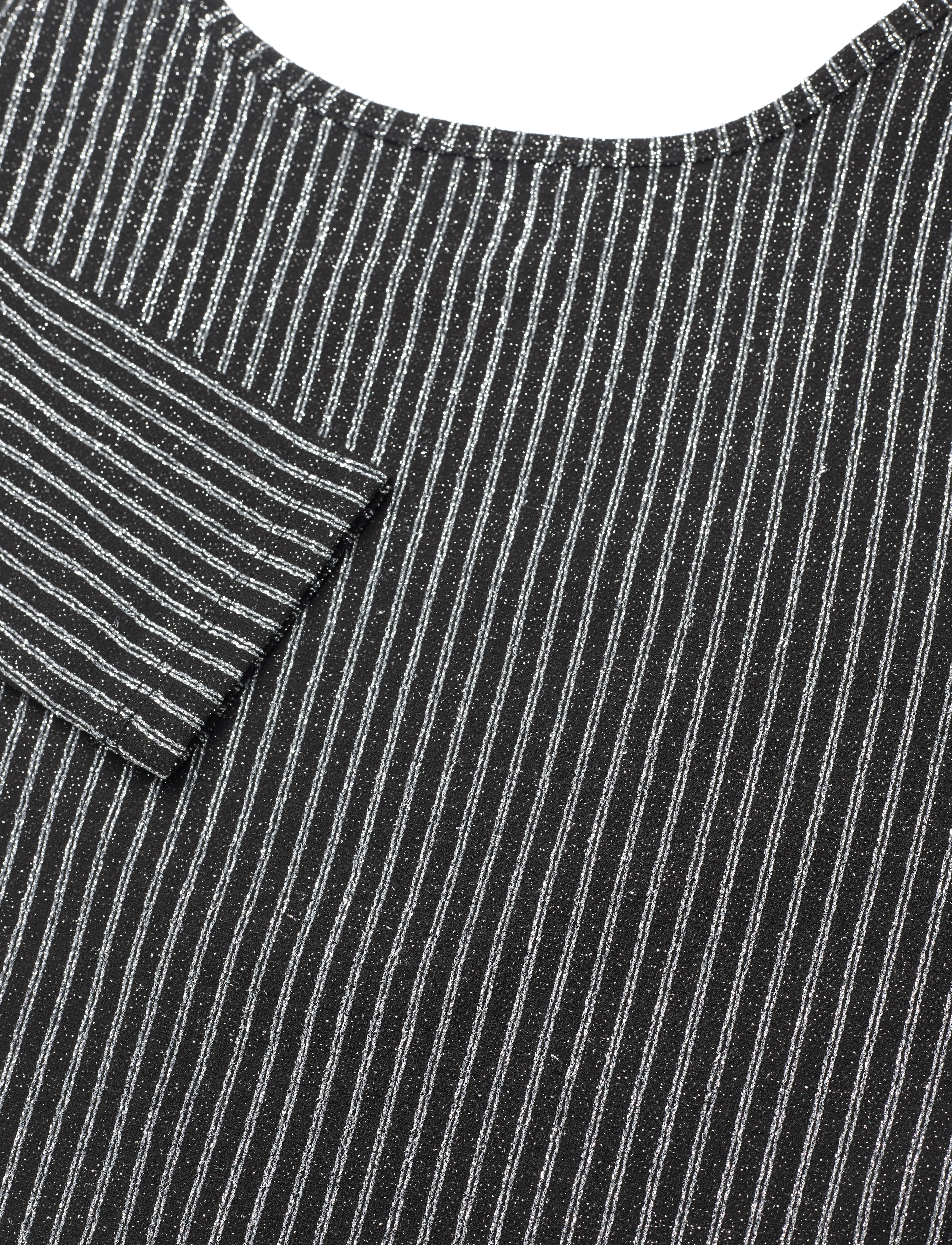 Gestuz - DrewGZ glitter ls bodystock - black / silver stripe - 5