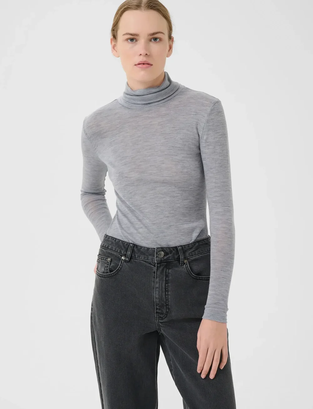 Gestuz - NiniaGZ wool rollneck NOOS - rullekraver - grey mÉlange - 0