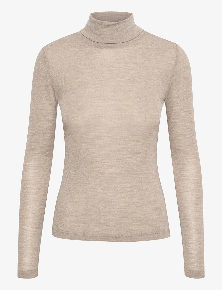 Gestuz - NiniaGZ wool rollneck NOOS - rullekraver - sand melange - 1