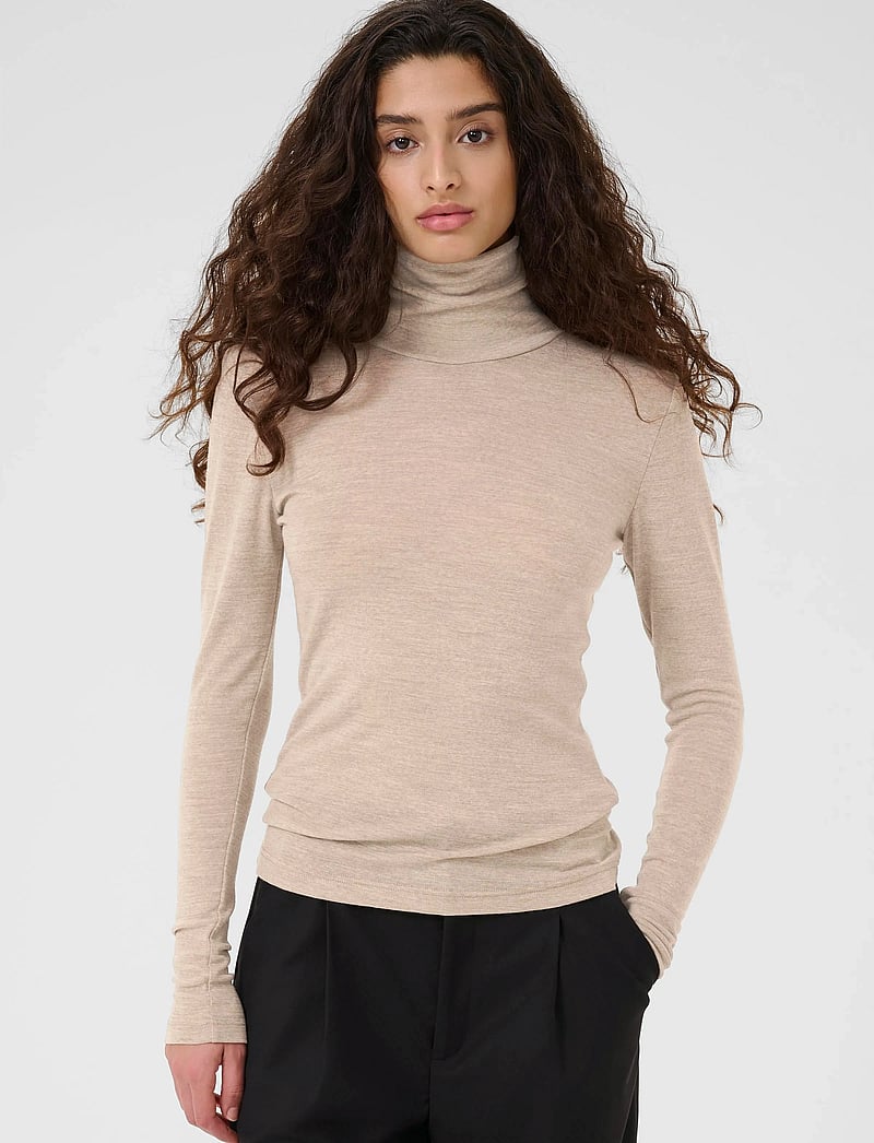 Gestuz - NiniaGZ wool rollneck NOOS - polotröjor - sand melange - 0