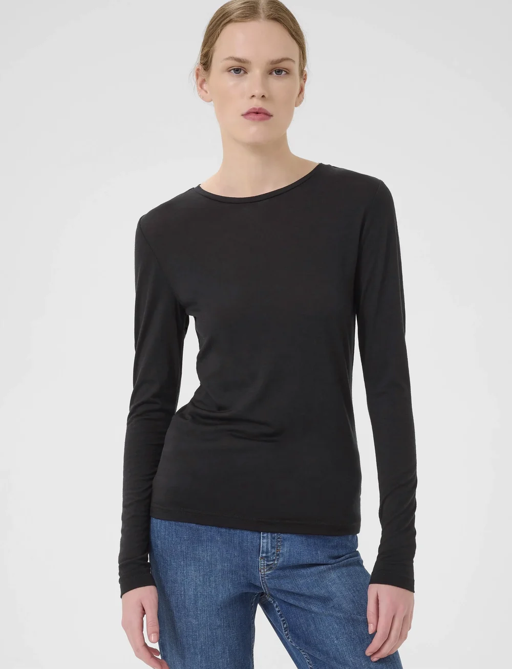 Gestuz - NiniaGZ ls wool roundneck NOOS - langærmede toppe - black - 0