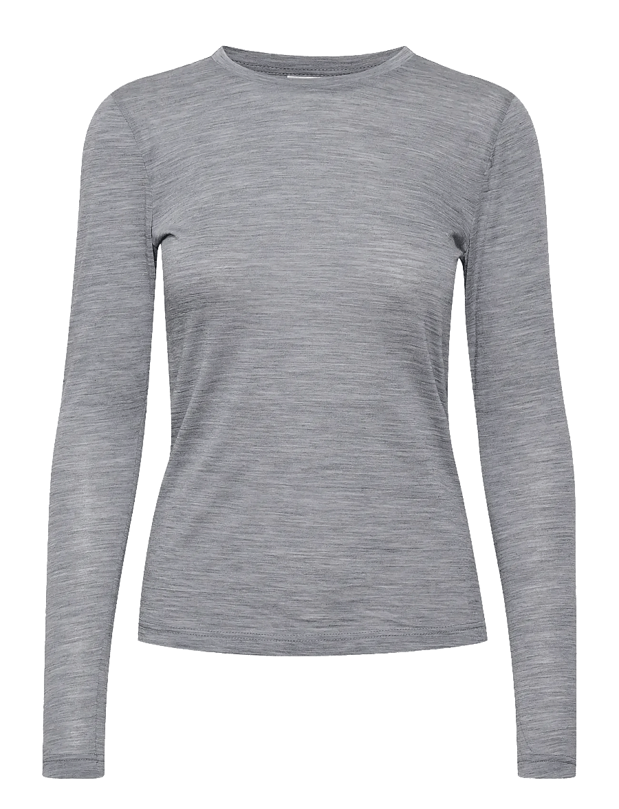 Gestuz - NiniaGZ ls wool roundneck NOOS - langerma toppar - grey mÉlange - 1
