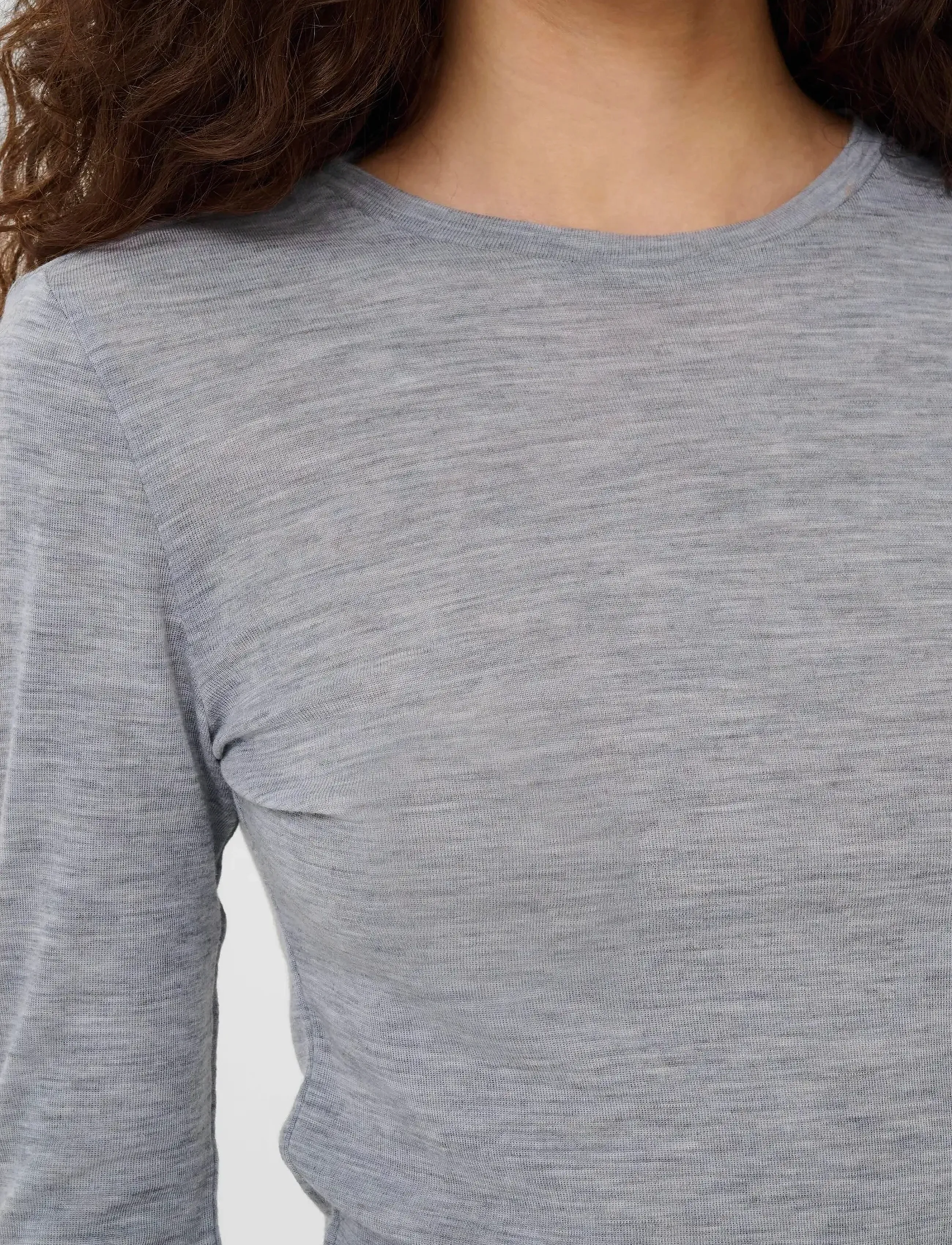 Gestuz - NiniaGZ ls wool roundneck NOOS - long-sleeved tops - grey mÉlange - 5
