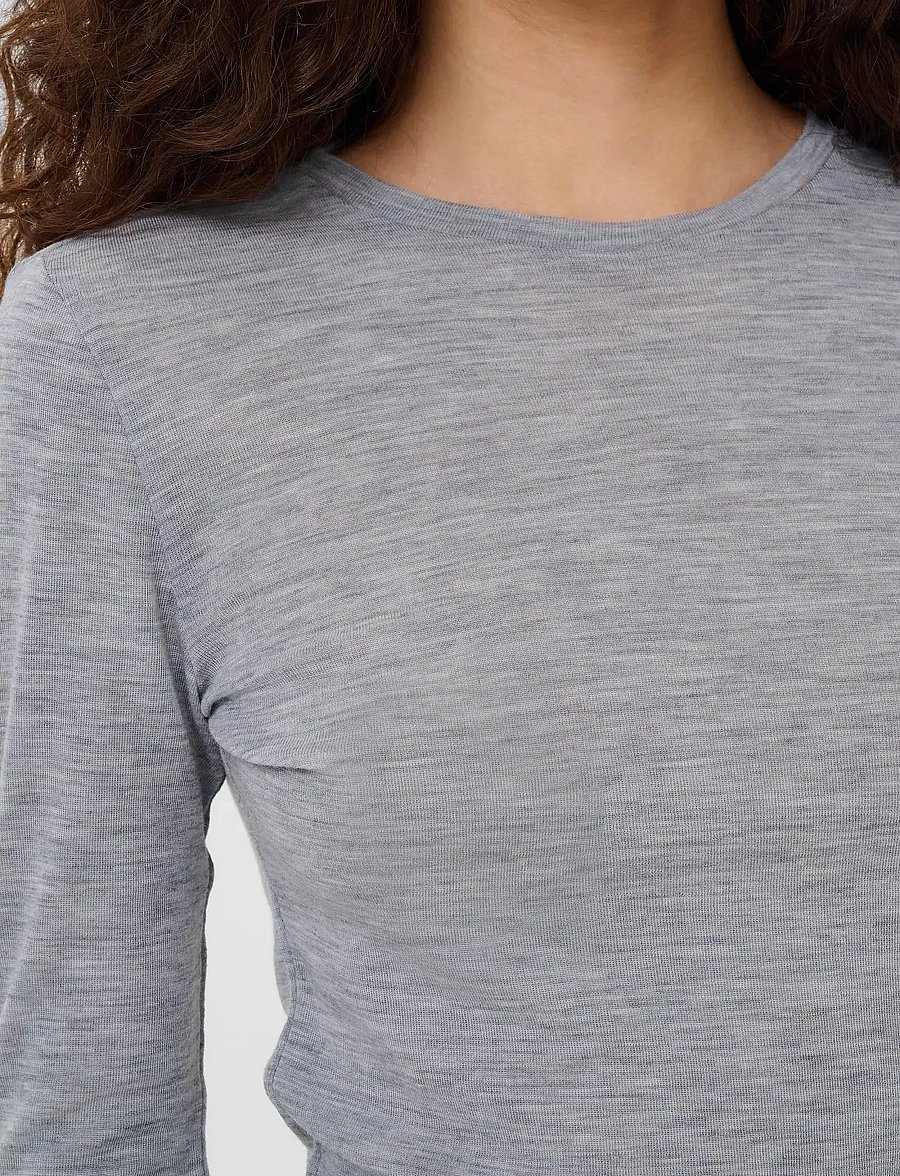 Gestuz - NiniaGZ ls wool roundneck NOOS - langerma toppar - grey mÉlange - 5