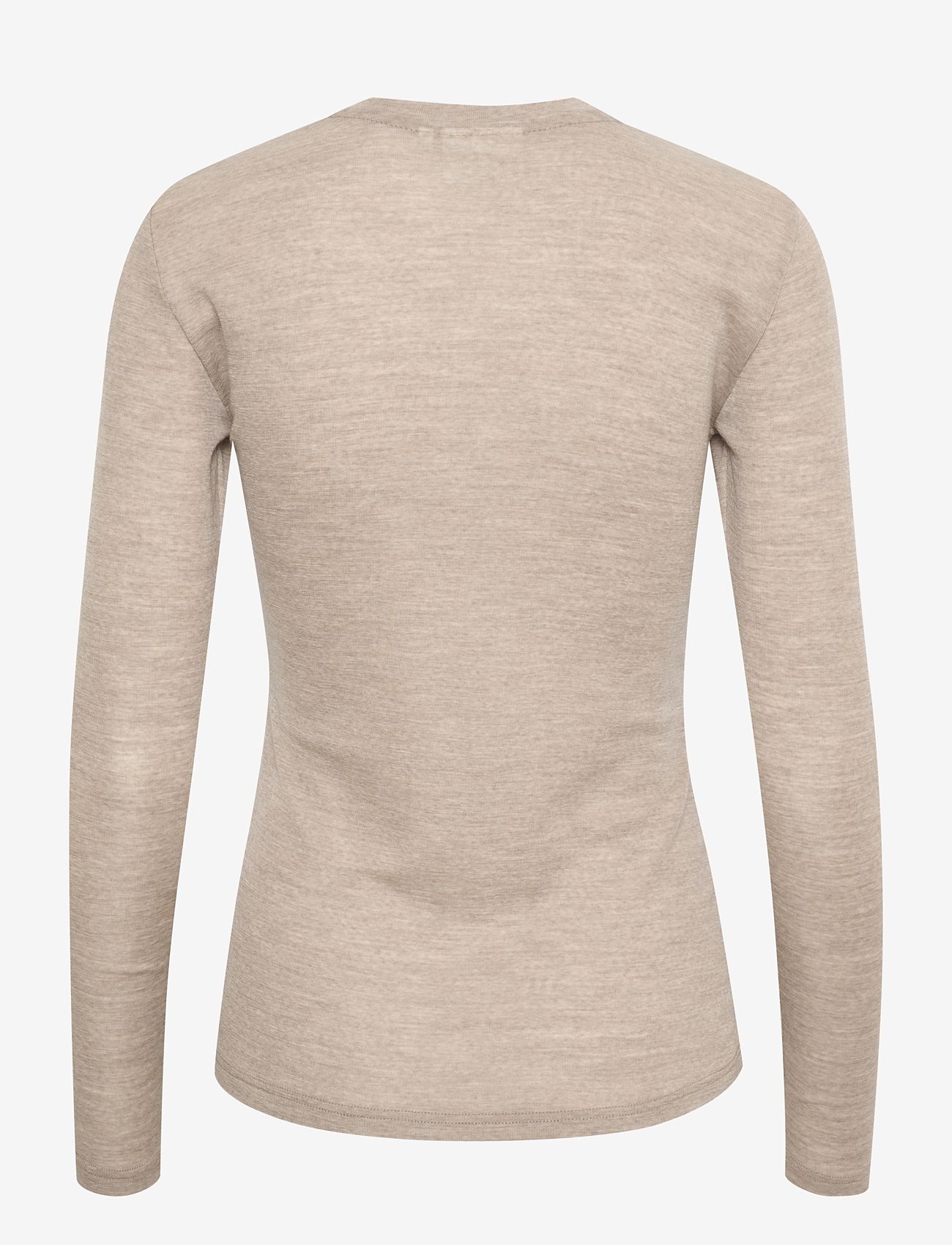 Gestuz - NiniaGZ ls wool roundneck NOOS - long-sleeved tops - sand melange - 2
