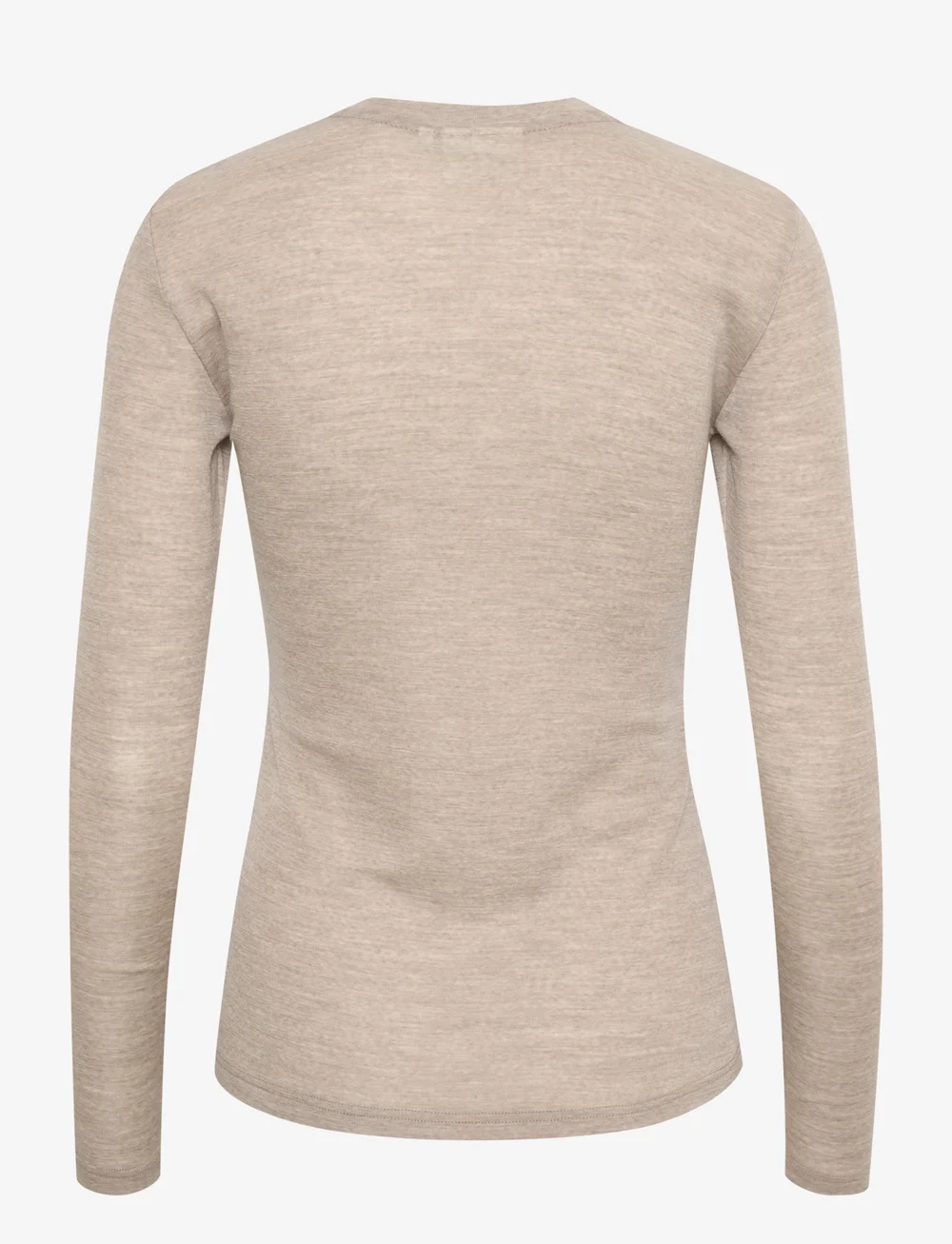 Gestuz - NiniaGZ ls wool roundneck NOOS - pikkade varrukatega alussärgid - sand melange - 2