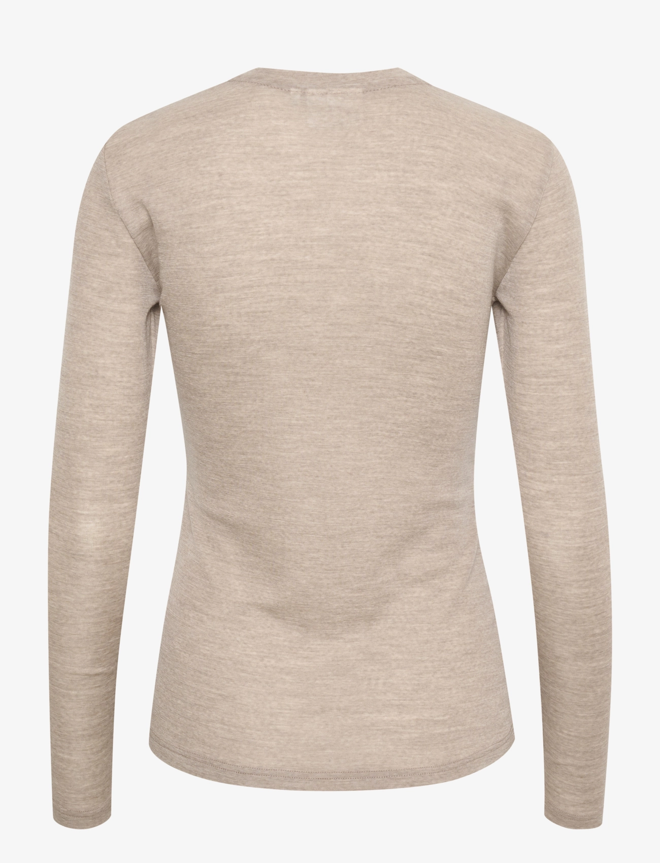 Gestuz - NiniaGZ ls wool roundneck NOOS - langærmede toppe - sand melange - 2