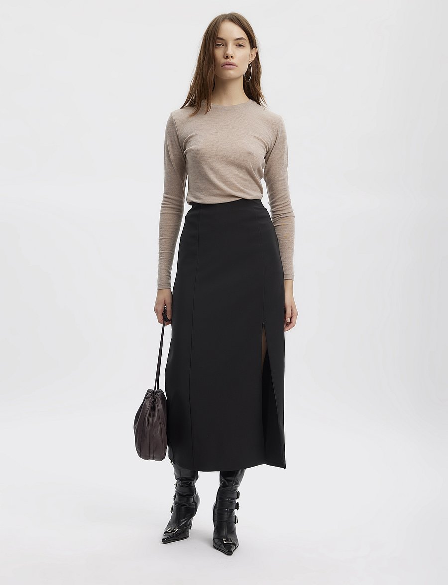 Gestuz - NiniaGZ ls wool roundneck NOOS - langærmede toppe - sand melange - 3
