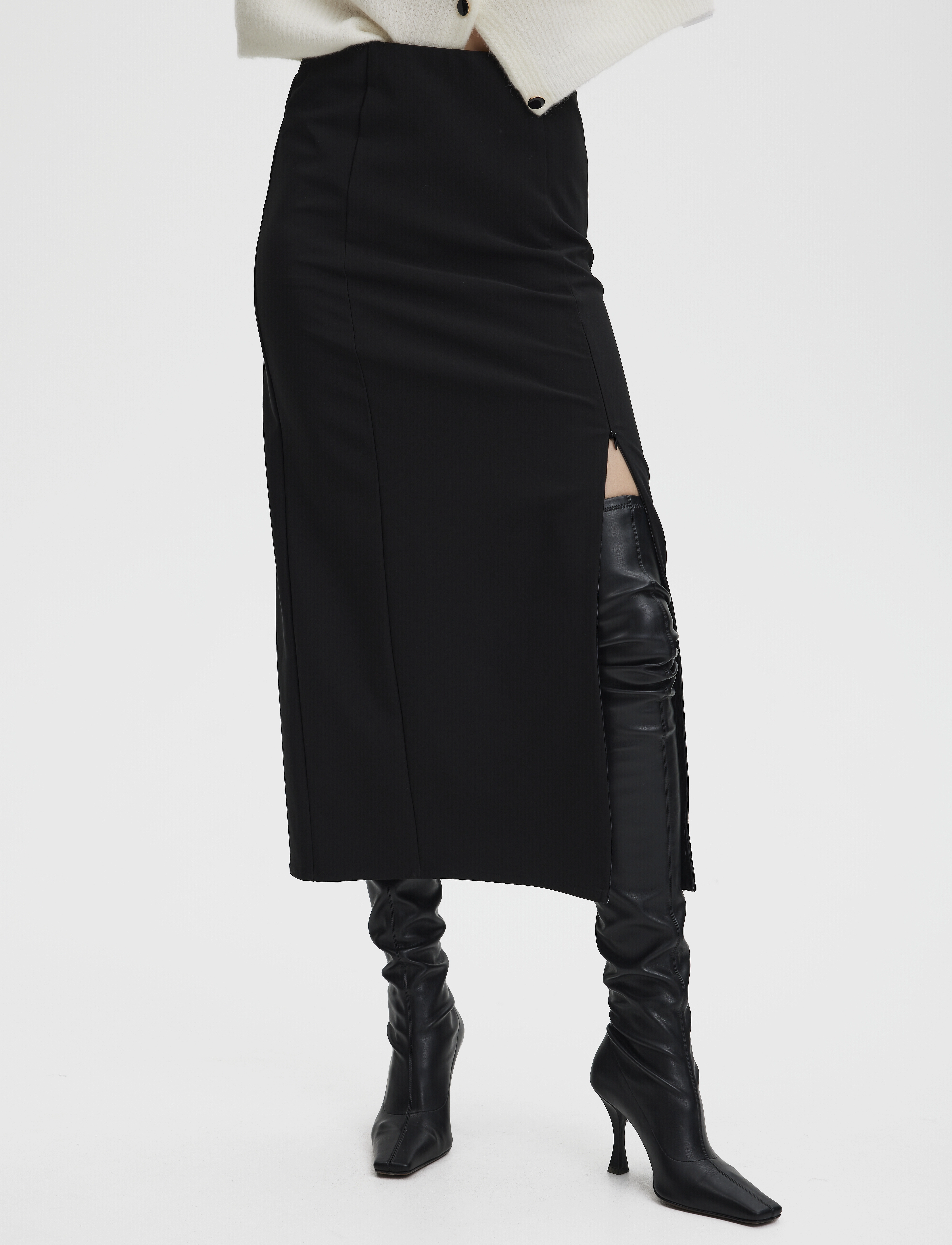 Gestuz JoelleGZ HW long skirt NOOS - Spódnice - BLACK / black