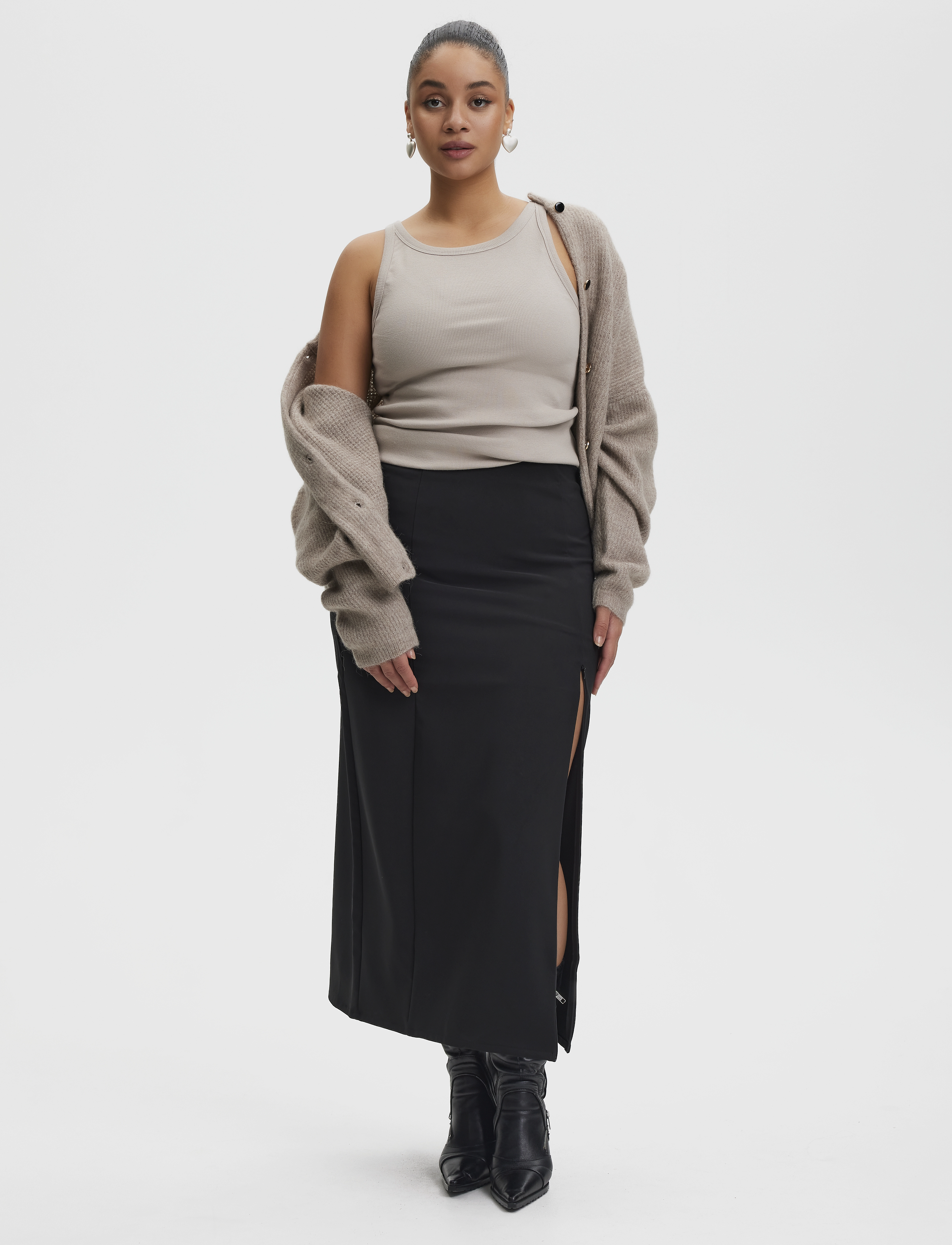 Gestuz - JoelleGZ HW long skirt NOOS - lange rokken - black - 3