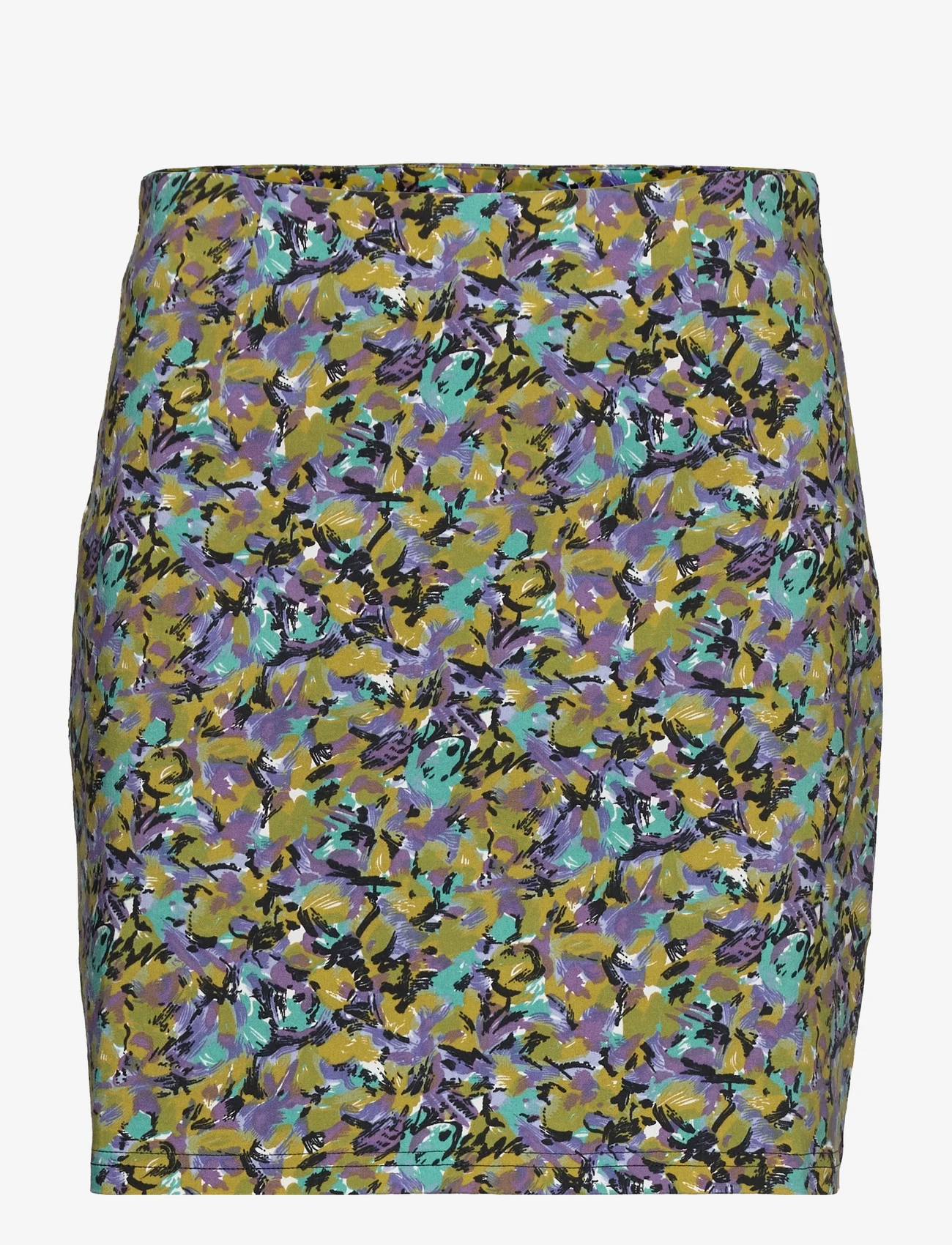 Gestuz - ArinaGZ MW mini skirt - short skirts - green/blue brush - 0