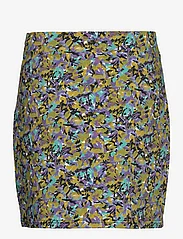 Gestuz - ArinaGZ MW mini skirt - short skirts - green/blue brush - 1