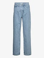 Leia HW straight jeans - WASHED MID BLUE