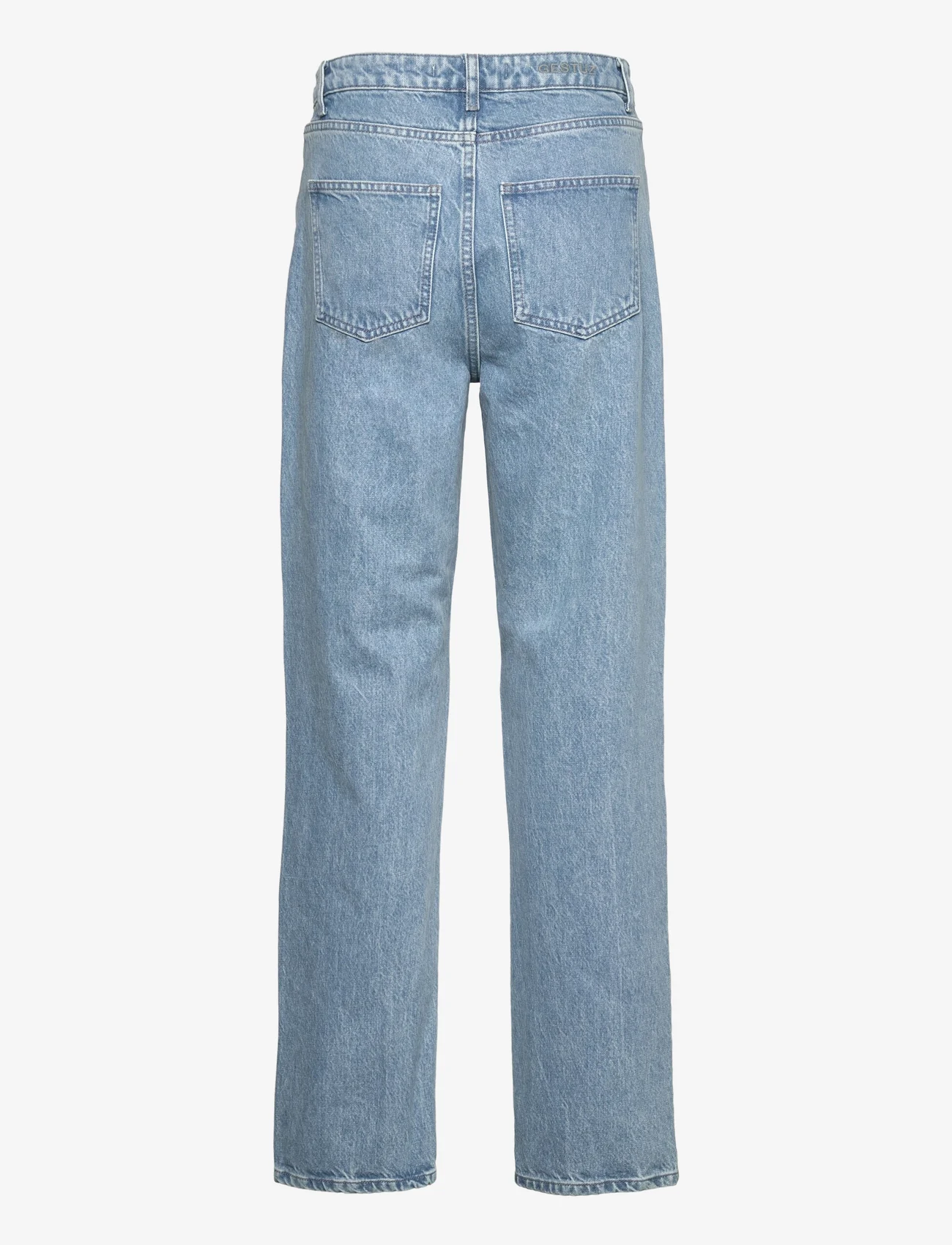 Gestuz - Leia HW straight jeans - džinsi - washed mid blue - 1