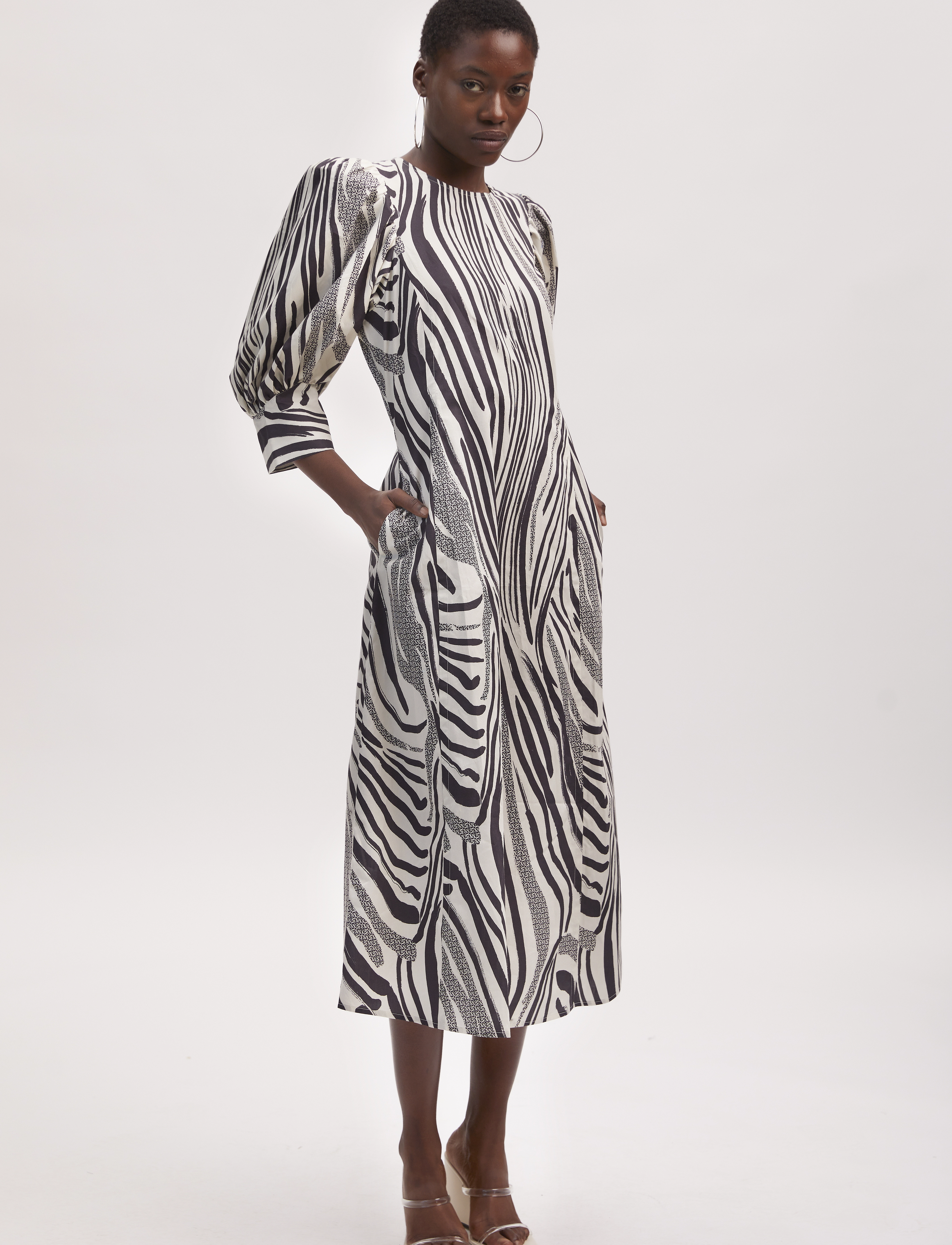Gestuz PeonyGZ P long dress - Kjoler - BLACK/SILVER BIRCH LOGO / black