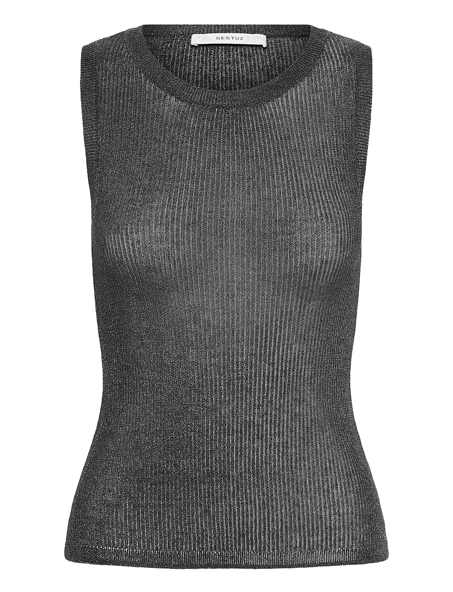 Gestuz - SilviGZ top - linnen - asphalt metallic - 0