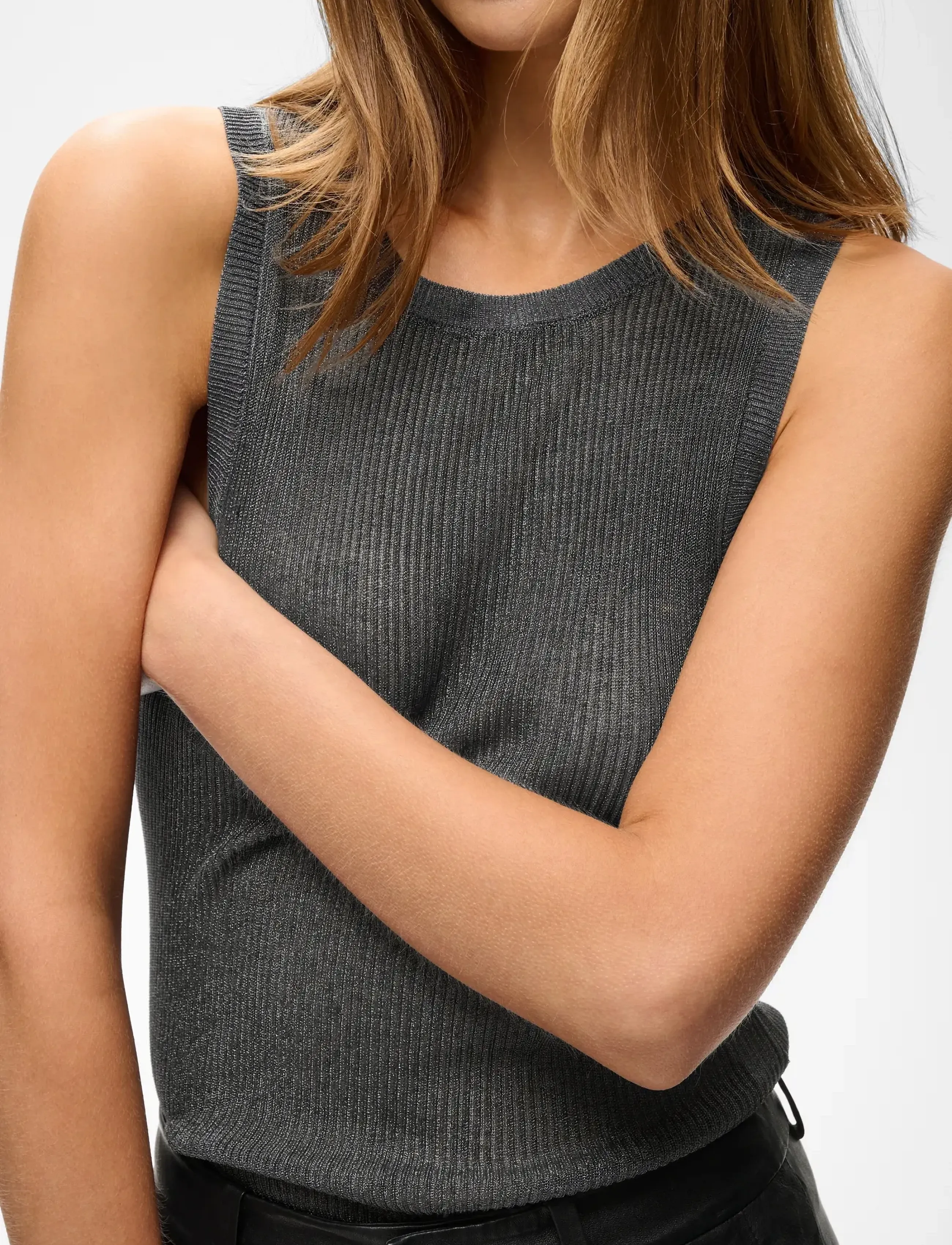 Gestuz - SilviGZ top - linnen - asphalt metallic - 5